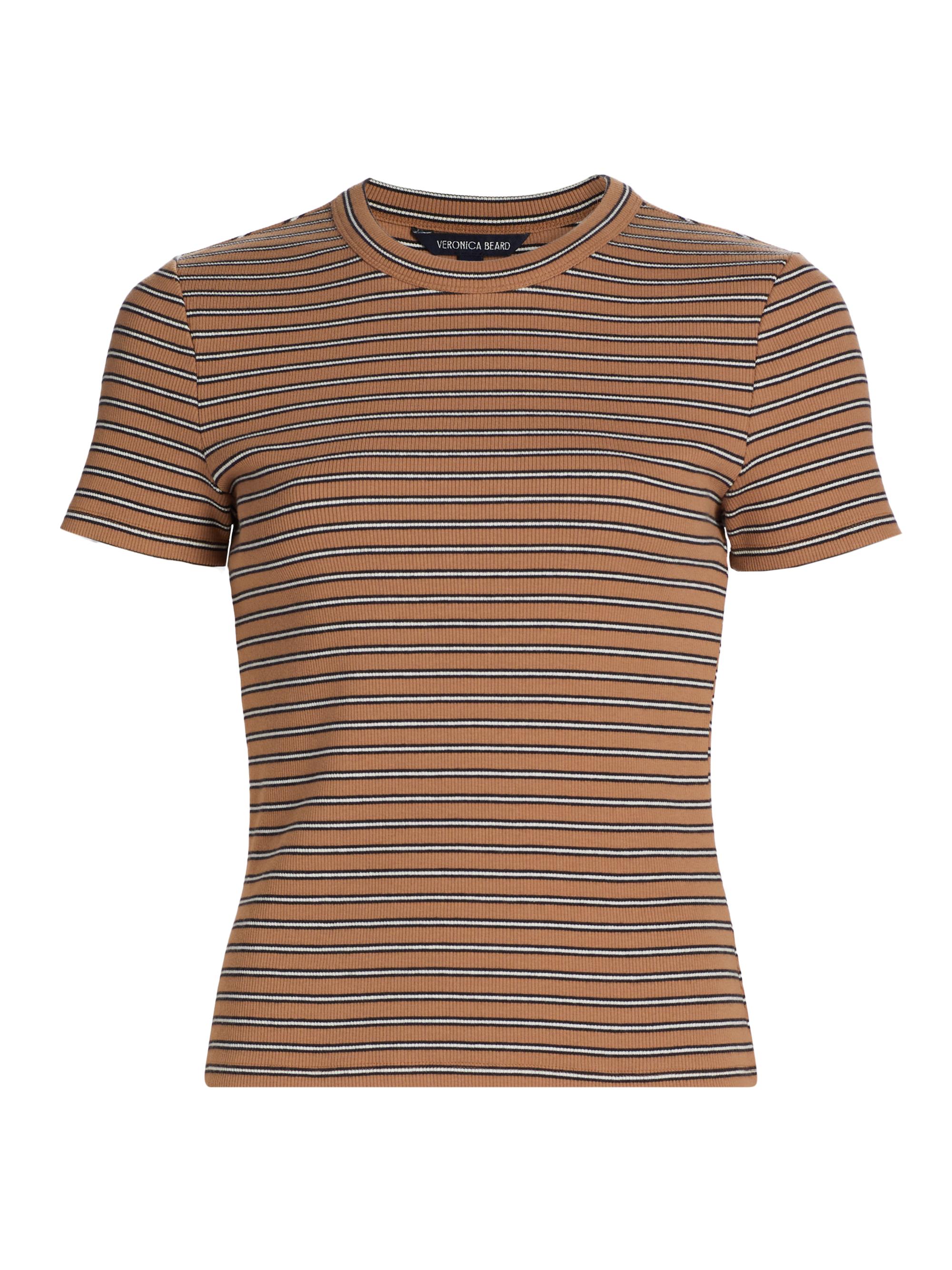 Veronica Beard Women's Pruitt Striped Short-Sleeve T-Shirt - Brown Multi