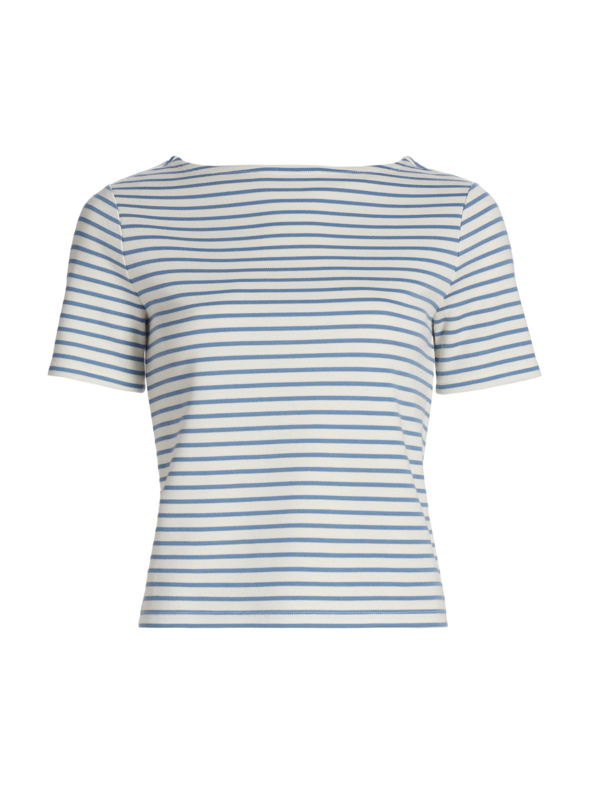 Veronica Beard Women's Hovey Striped T-Shirt - Dove Lake Mist