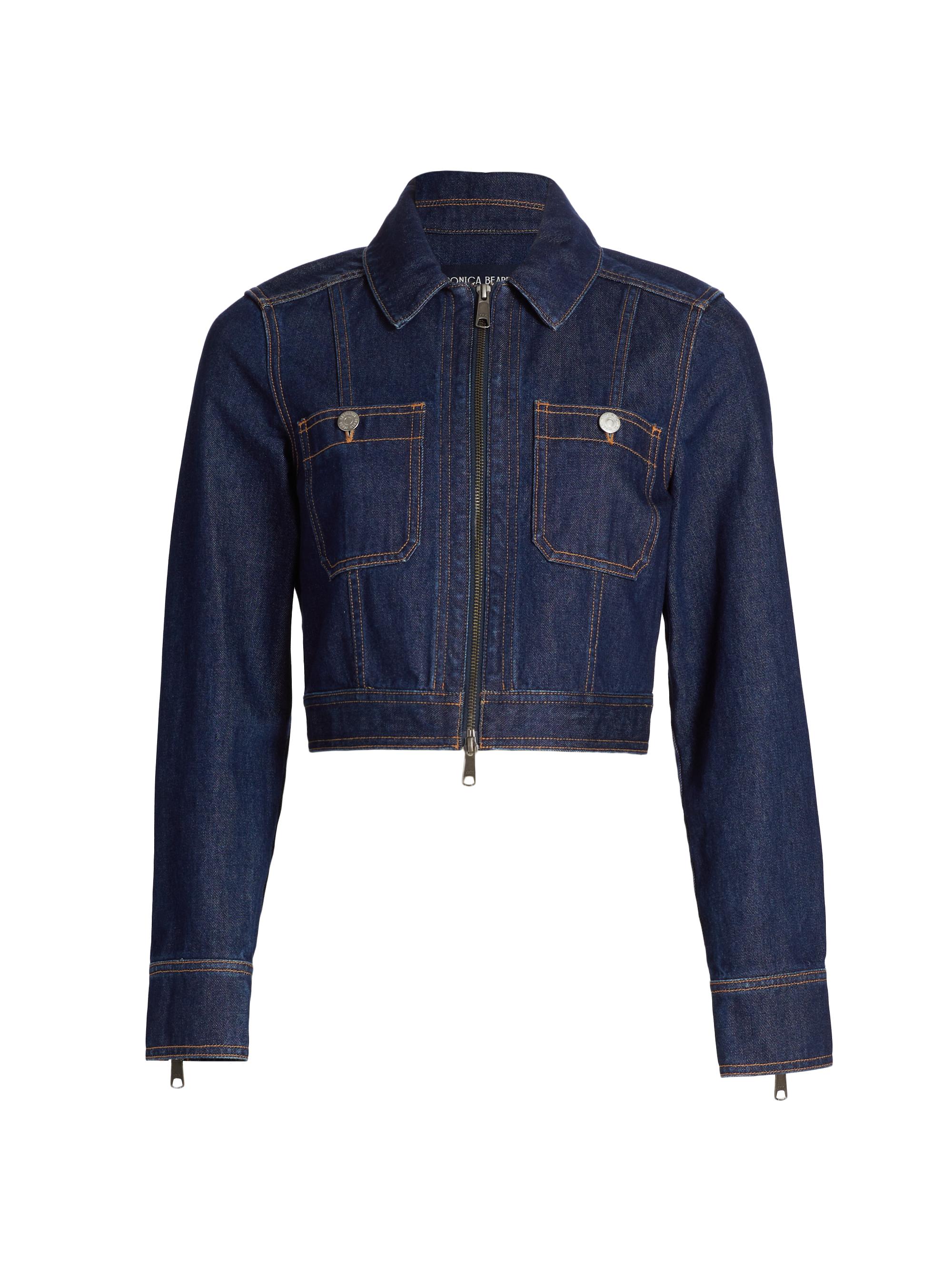Veronica Beard Holden Cropped Denim Jacket | Saks Fifth Avenue