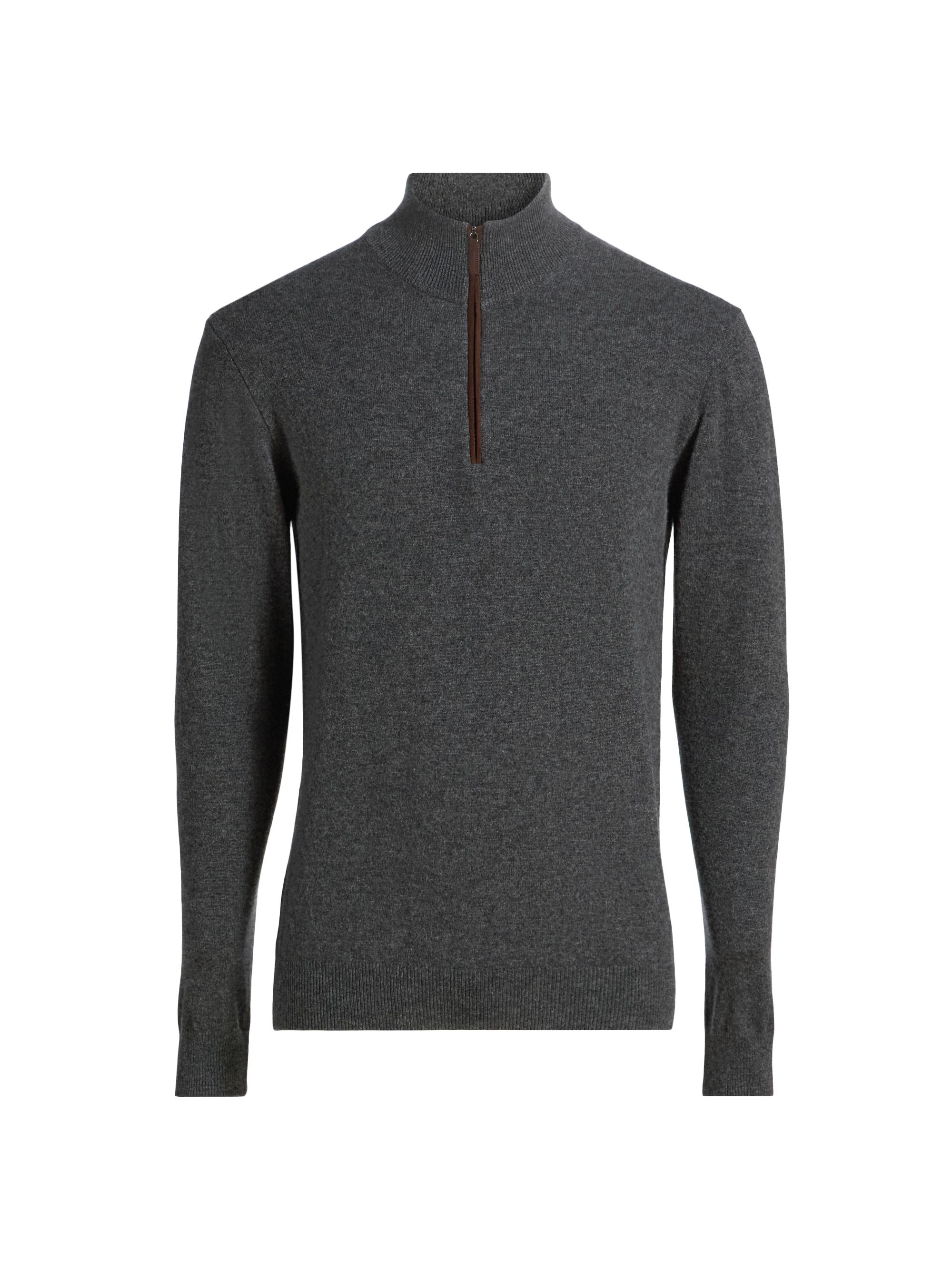 Saks Fifth Avenue COLLECTION Modern Rib-Knit Wool Half-Zip Sweater