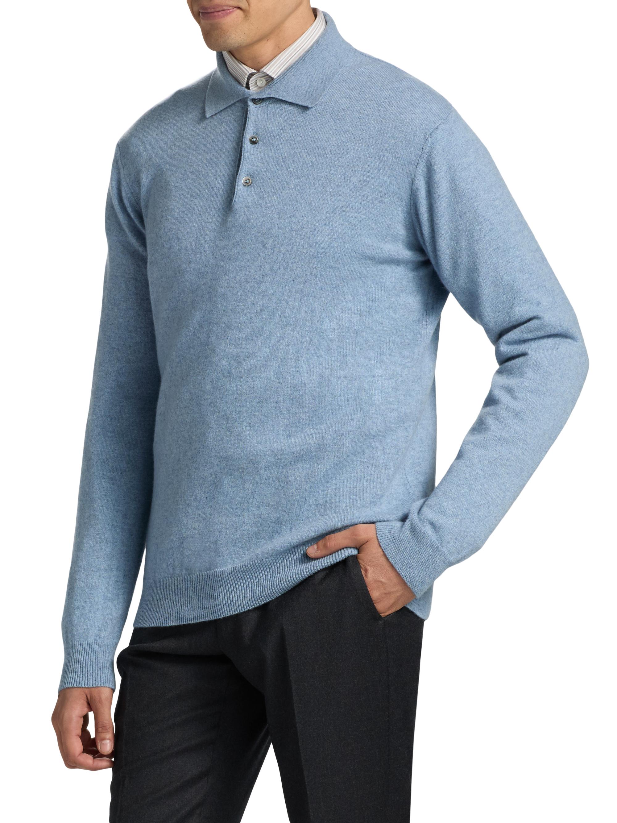 Saks Fifth Avenue COLLECTION Cashmere Long-Sleeve Polo Sweater