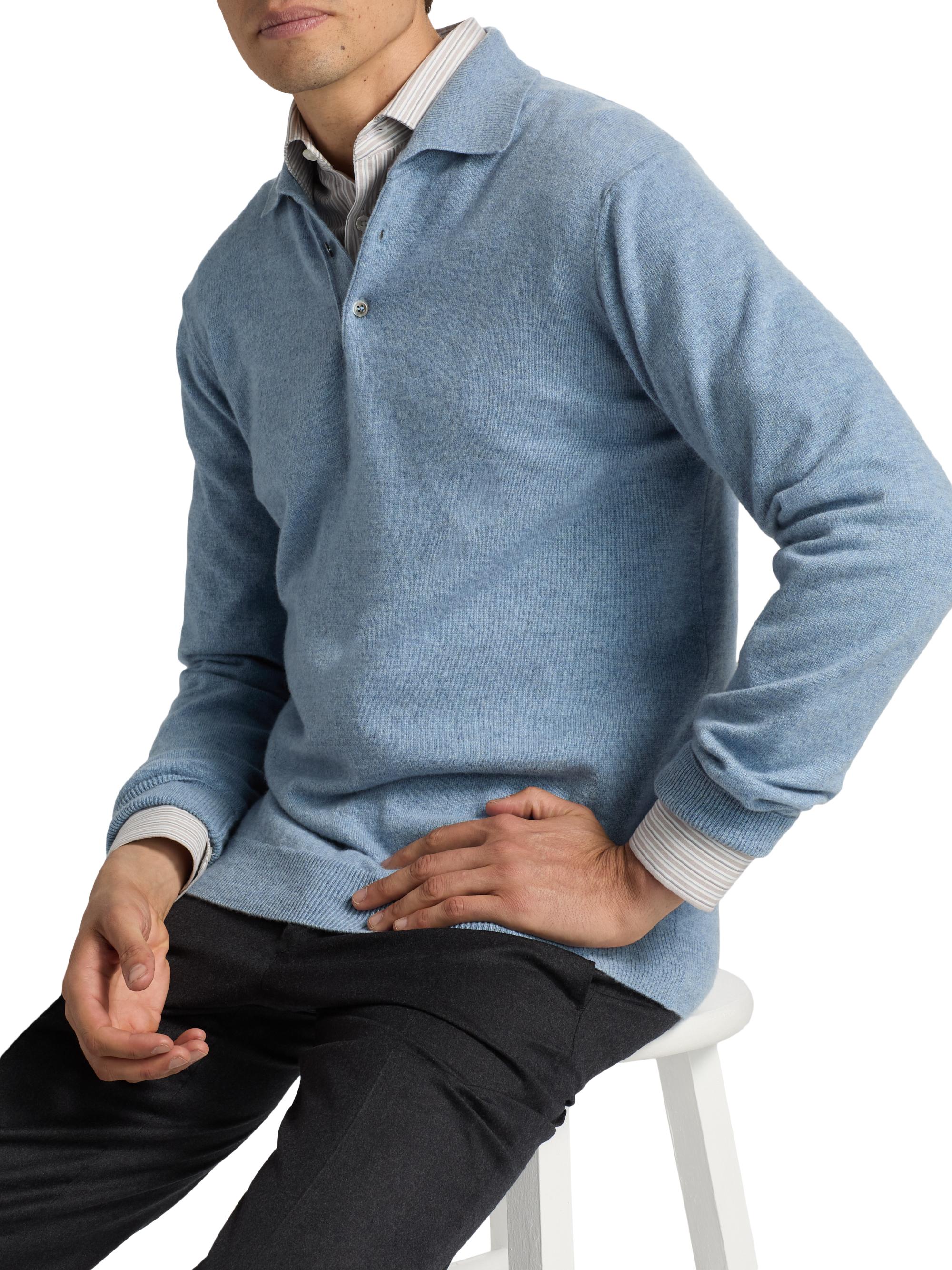 Saks Fifth Avenue COLLECTION Cashmere Long-Sleeve Polo Sweater