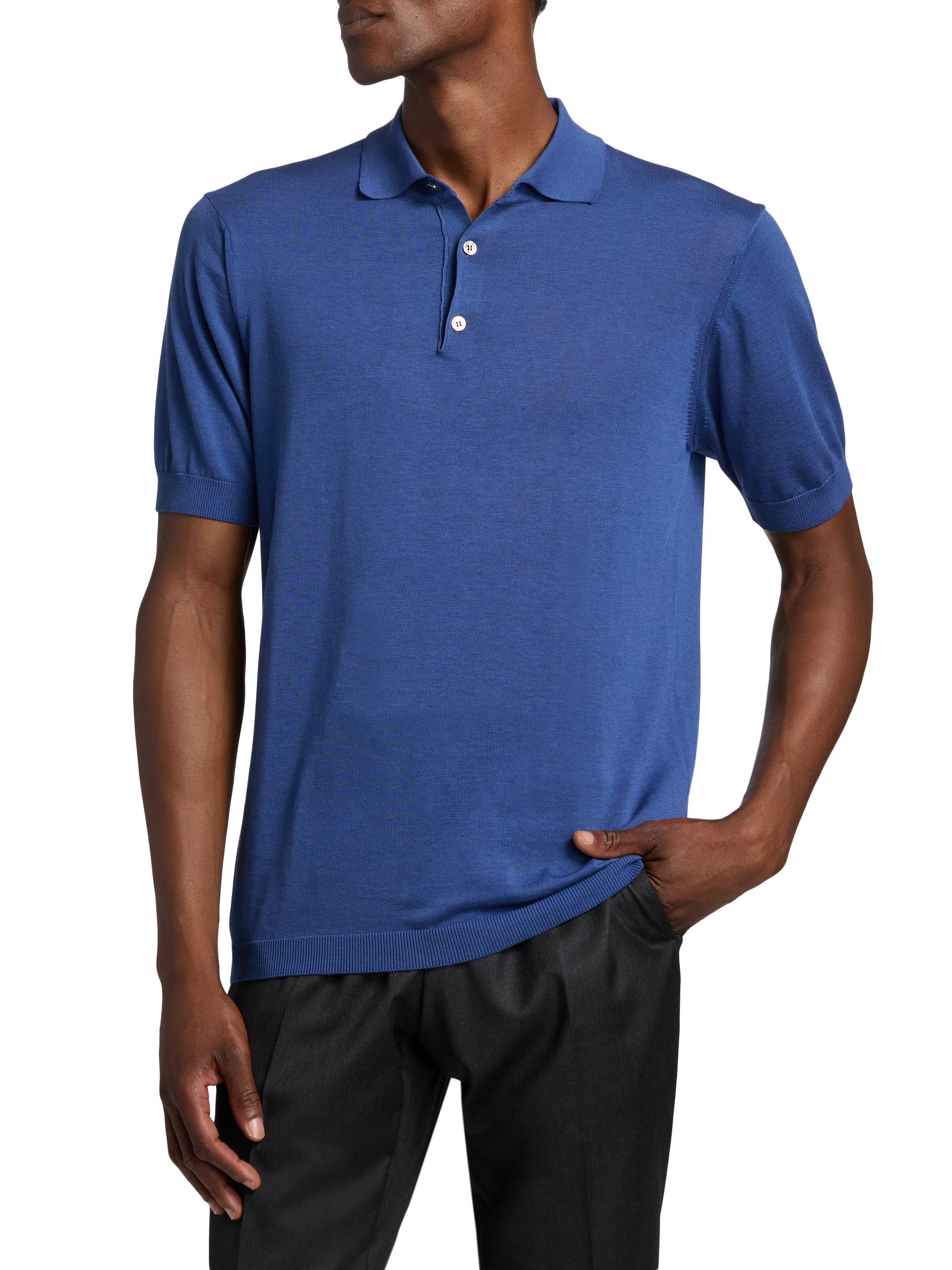 Saks Fifth Avenue Cotton-Silk Knit Polo Shirt | Saks Fifth Avenue