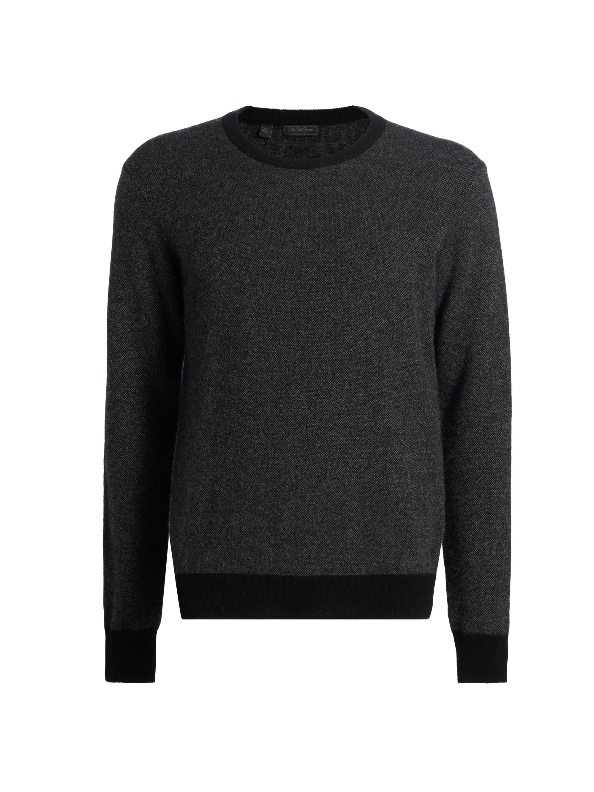 Saks Fifth Avenue Men's COLLECTION Birdseye Cashmere Crewneck Sweater - Black