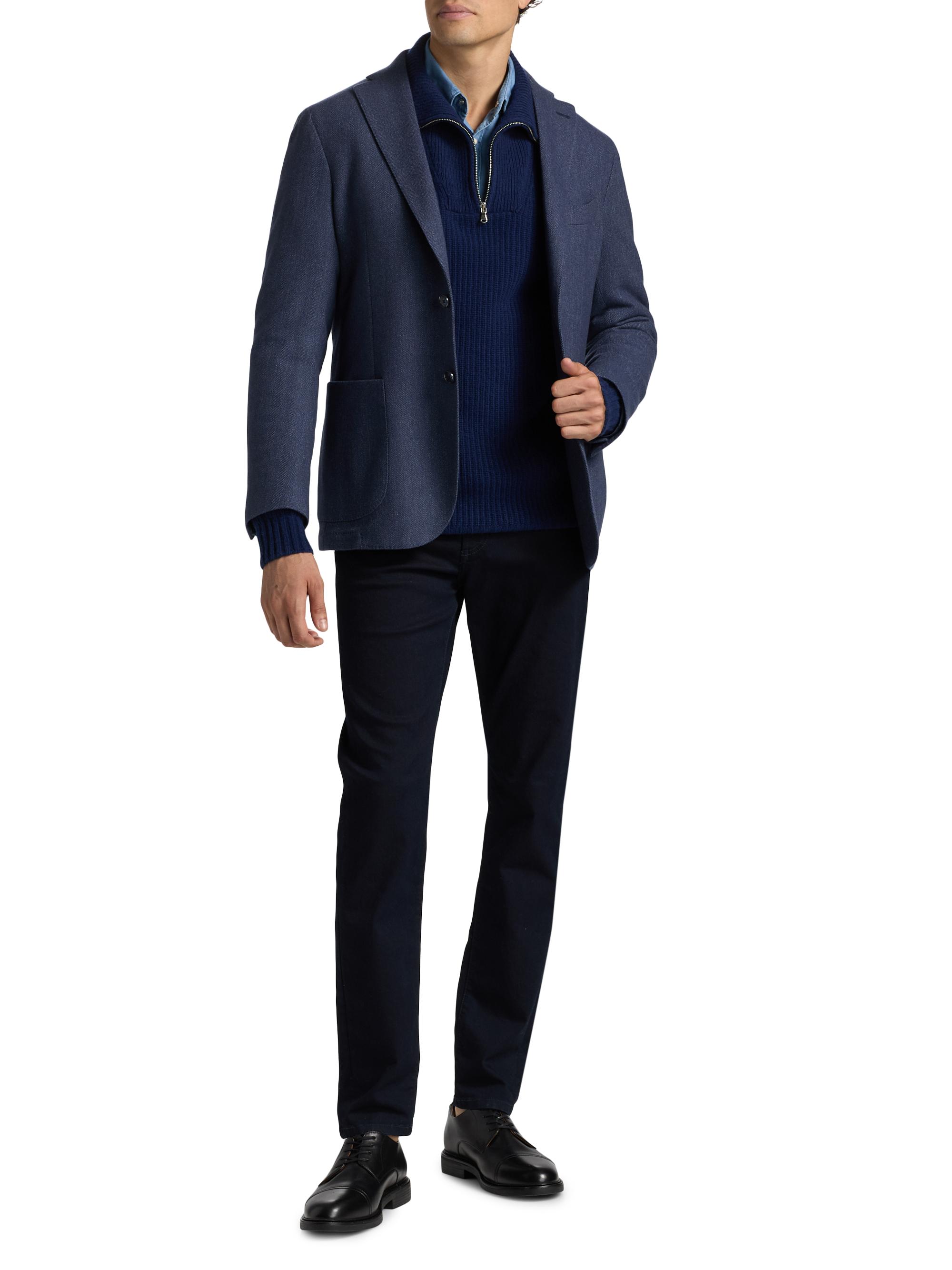 Saks Fifth Avenue COLLECTION Modern Rib-Knit Wool Half-Zip Sweater