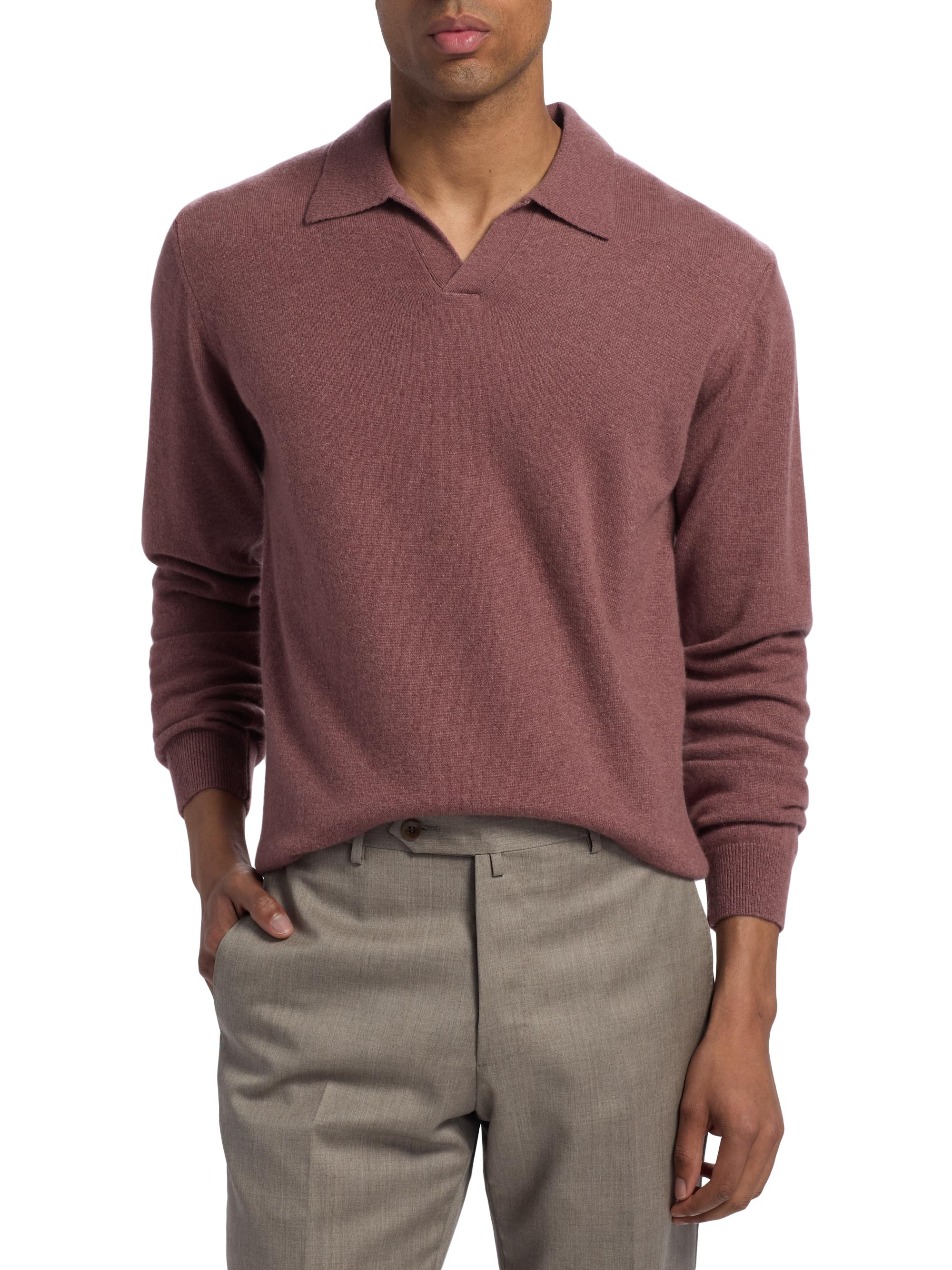 Saks Fifth Avenue Cashmere Johnny Collar Polo Sweater | Saks Fifth