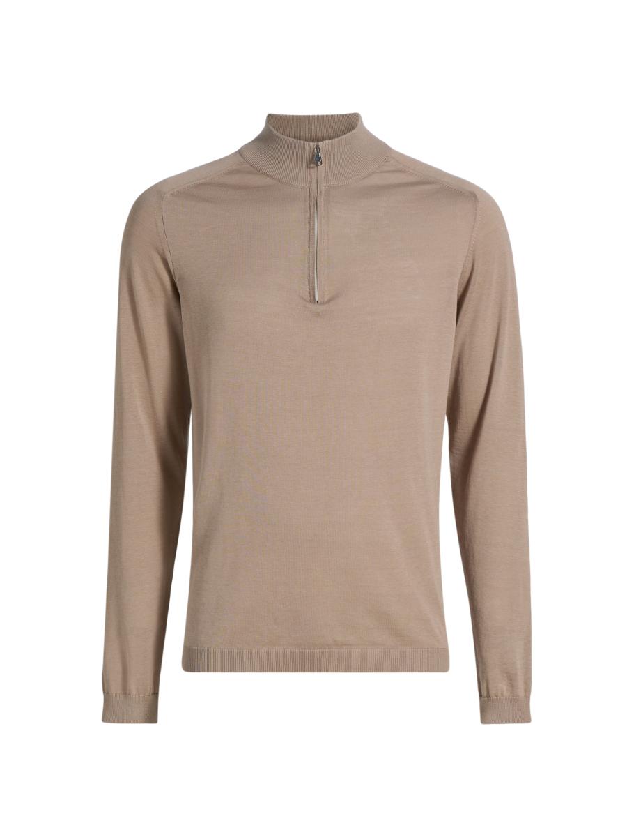 Syu‼️ Saks Fifth Avenue Silk-Cotton Quarter-Zip Sweater | Saks Fifth Avenue