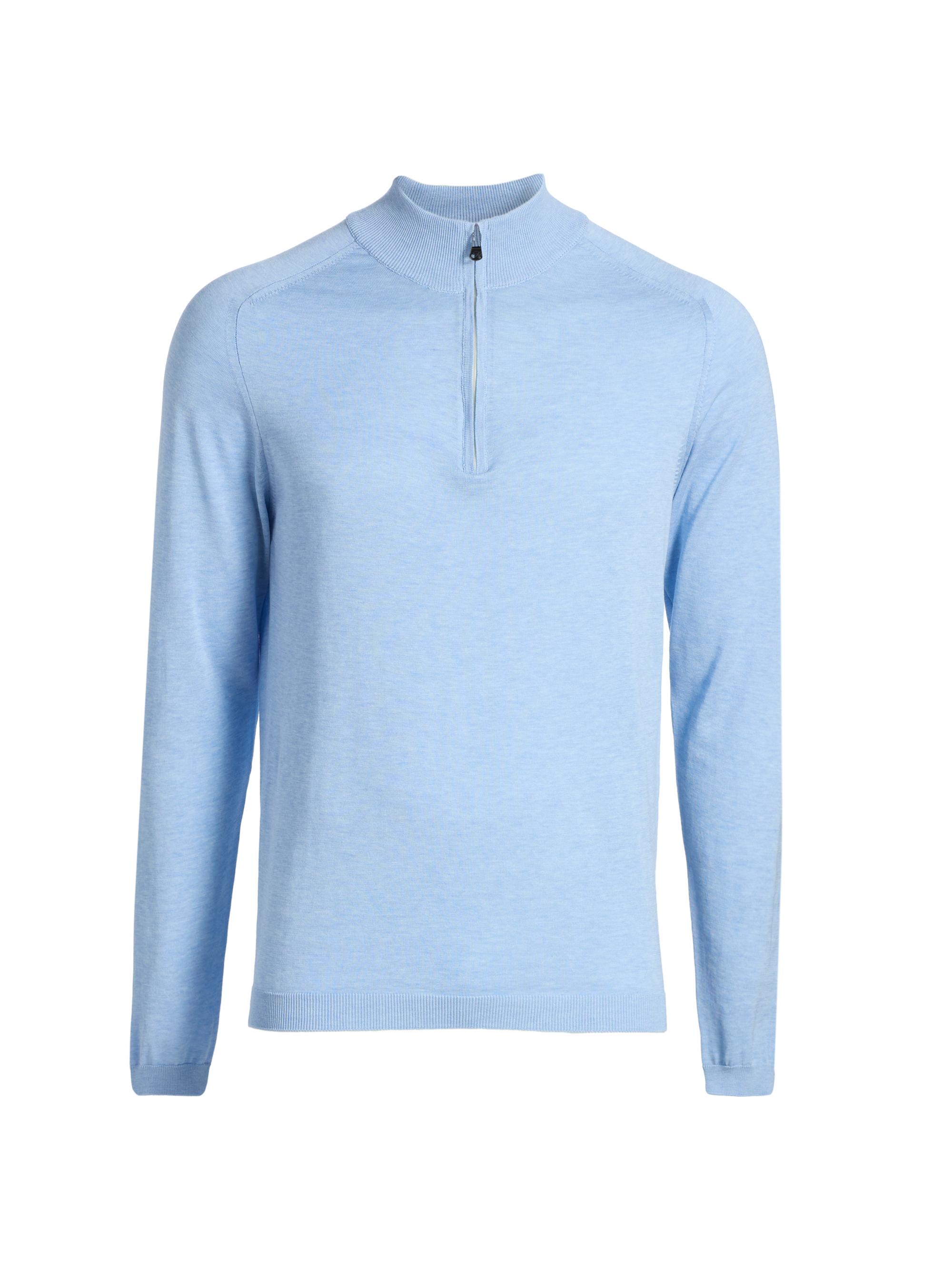 Saks Fifth Avenue Silk-Cotton Quarter-Zip Sweater | Saks Fifth Avenue