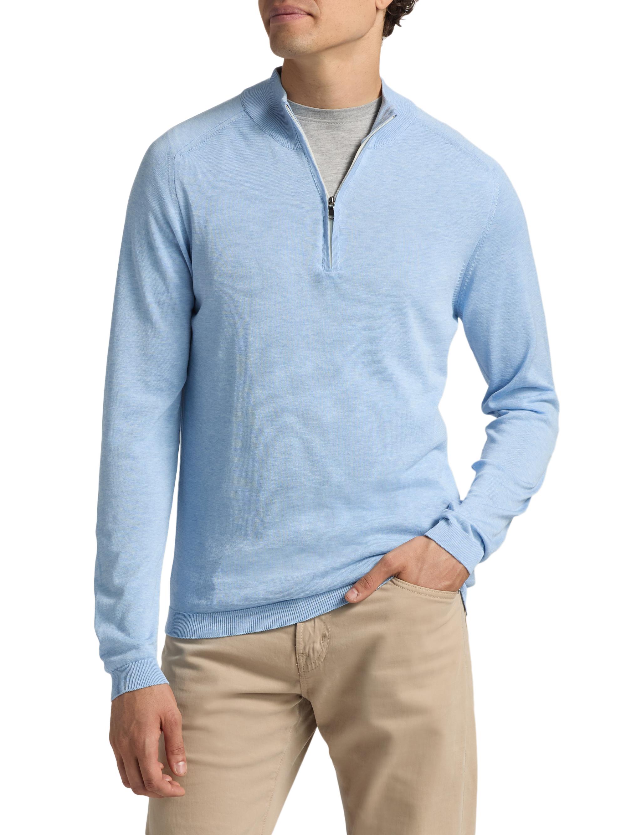Saks Fifth Avenue Silk-Cotton Quarter-Zip Sweater | Saks Fifth Avenue