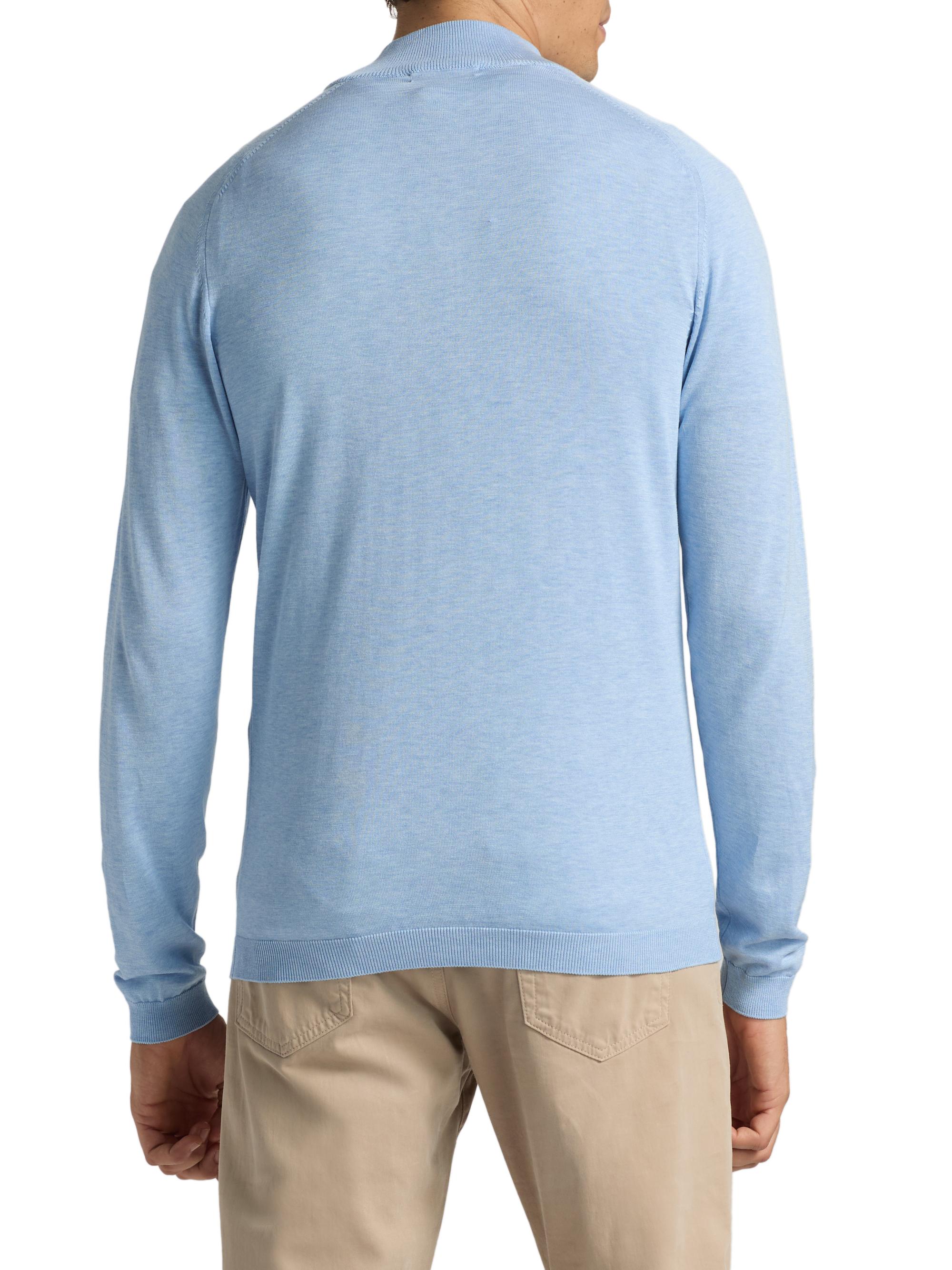 Saks Fifth Avenue Silk-Cotton Quarter-Zip Sweater | Saks Fifth Avenue