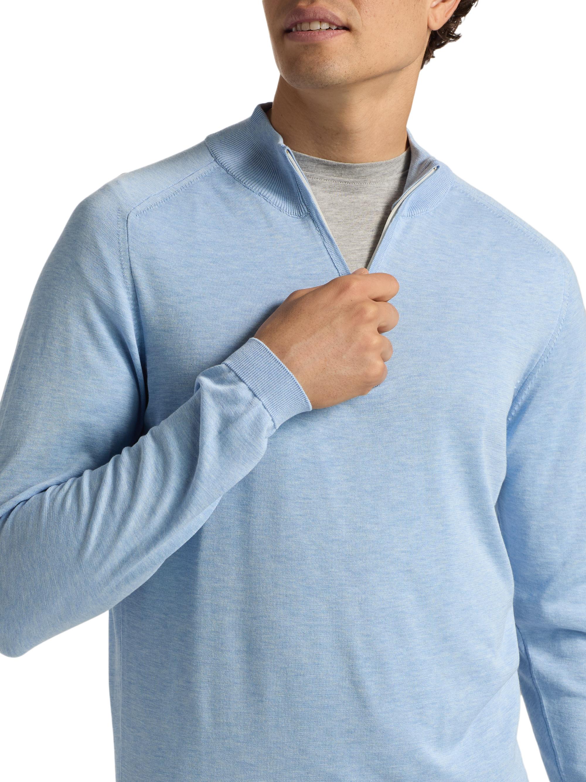 Saks Fifth Avenue Silk-Cotton Quarter-Zip Sweater | Saks Fifth Avenue