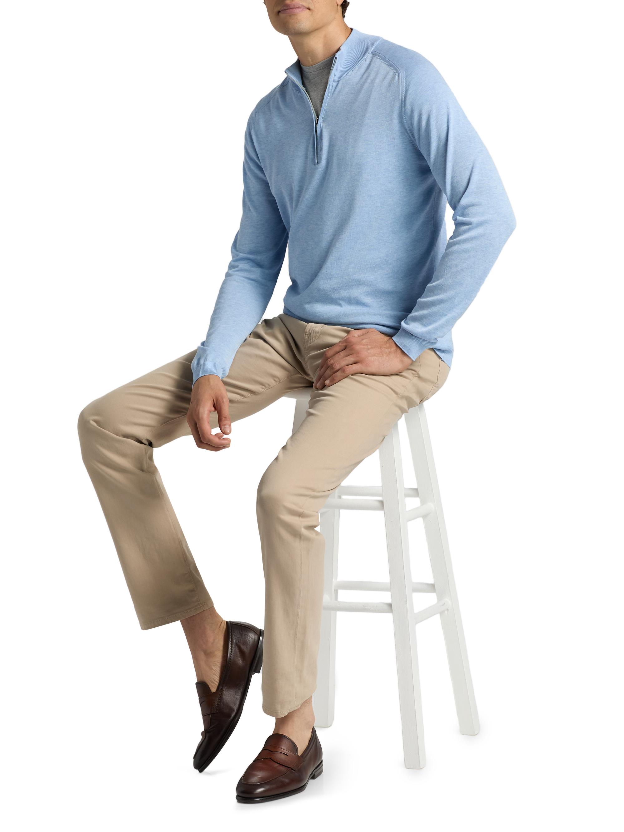 cotton Saks Fifth Avenue Silk-Cotton Quarter-Zip Sweater | Saks Fifth Avenue