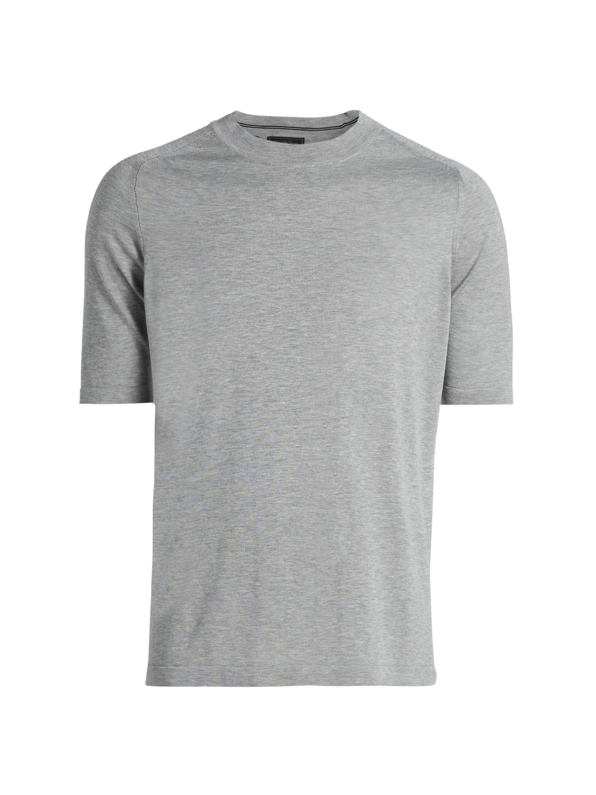 Saks Fifth Avenue Men's COLLECTION Cotton-Silk Crewneck T-Shirt - Grey