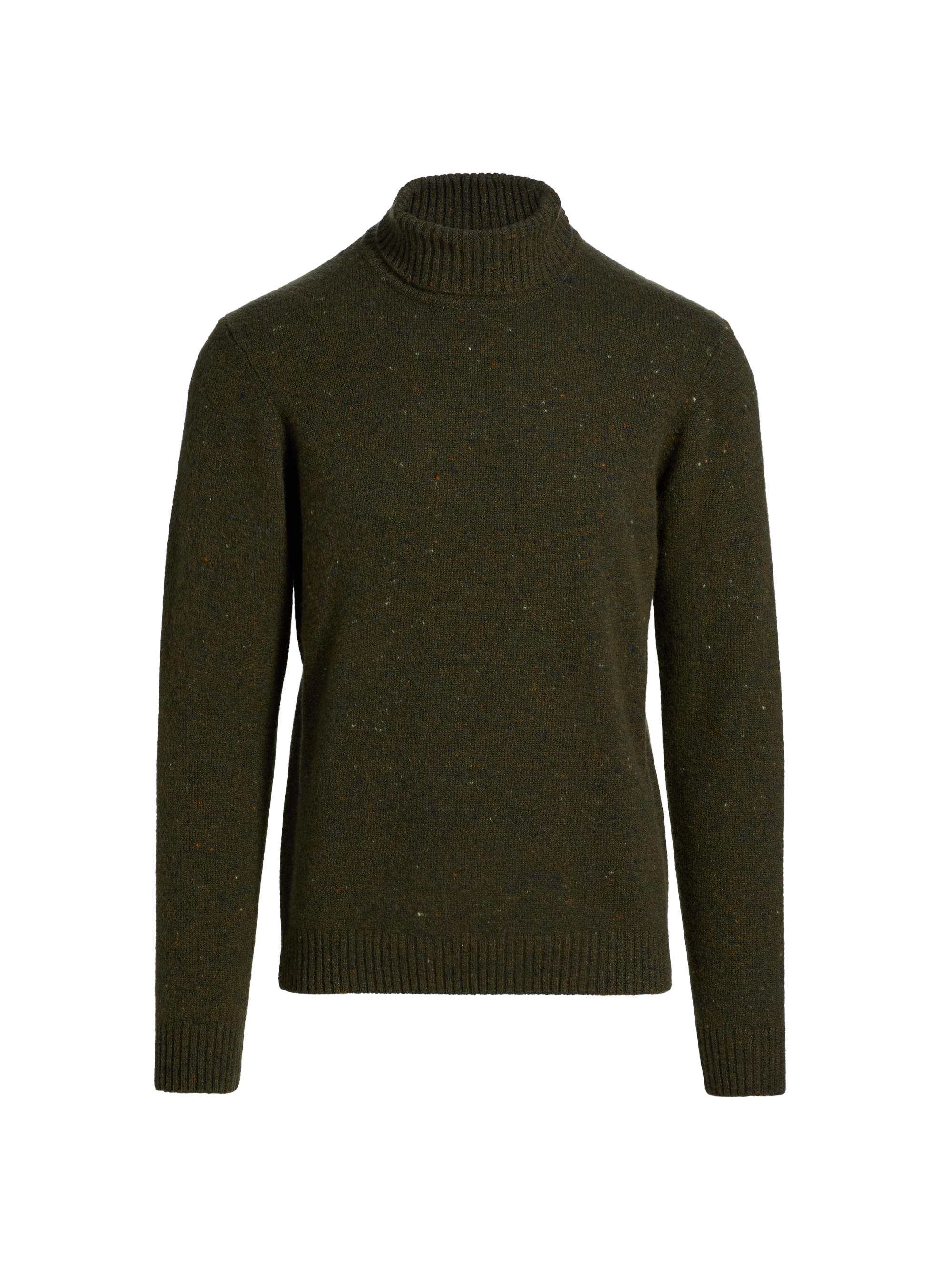 Saks Fifth Avenue Men's Donegal Turtleneck Sweater - Olive Green