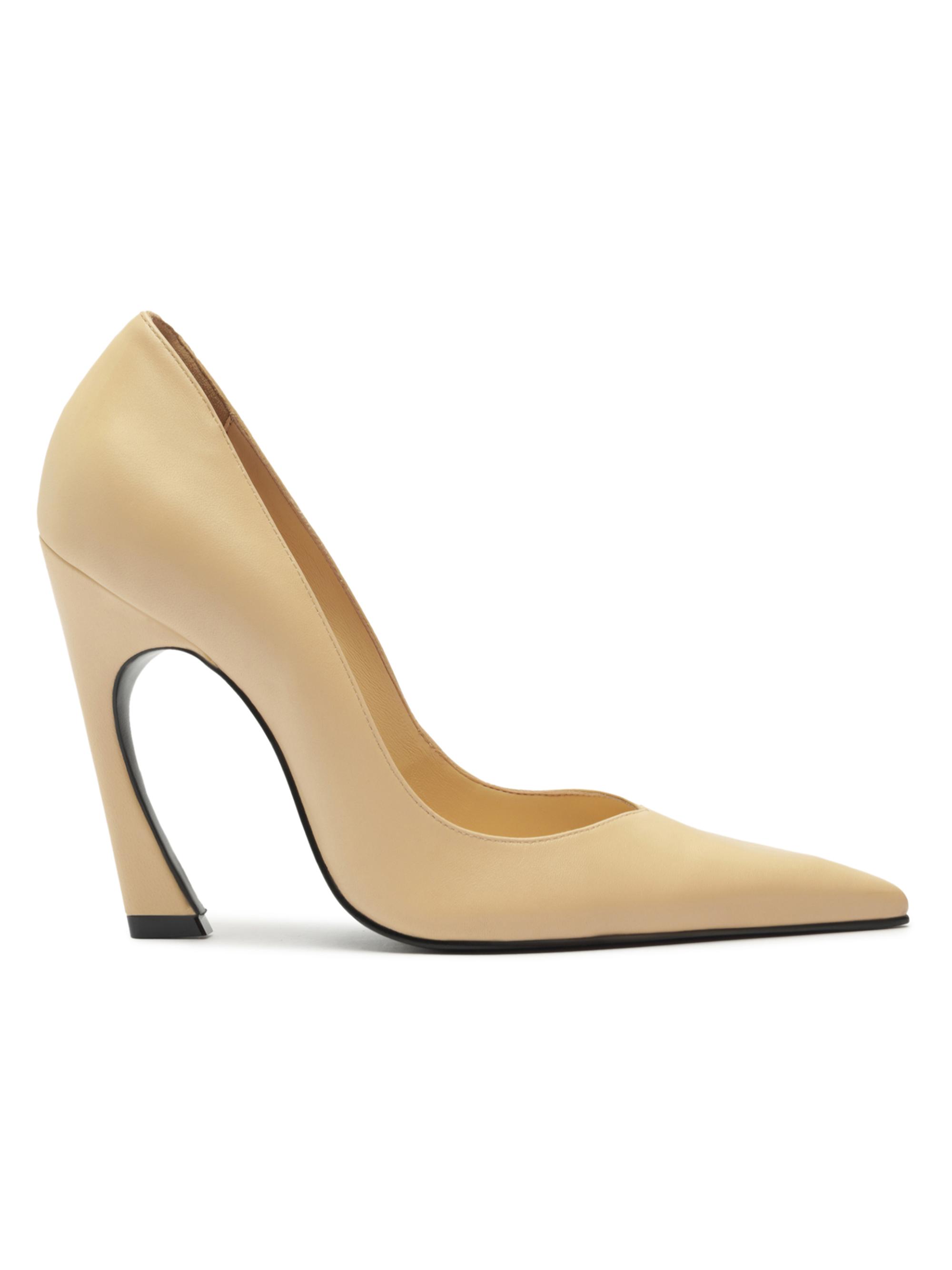 Schutz Women's Lexi Leather Sculptural-Heel Pumps - Natural