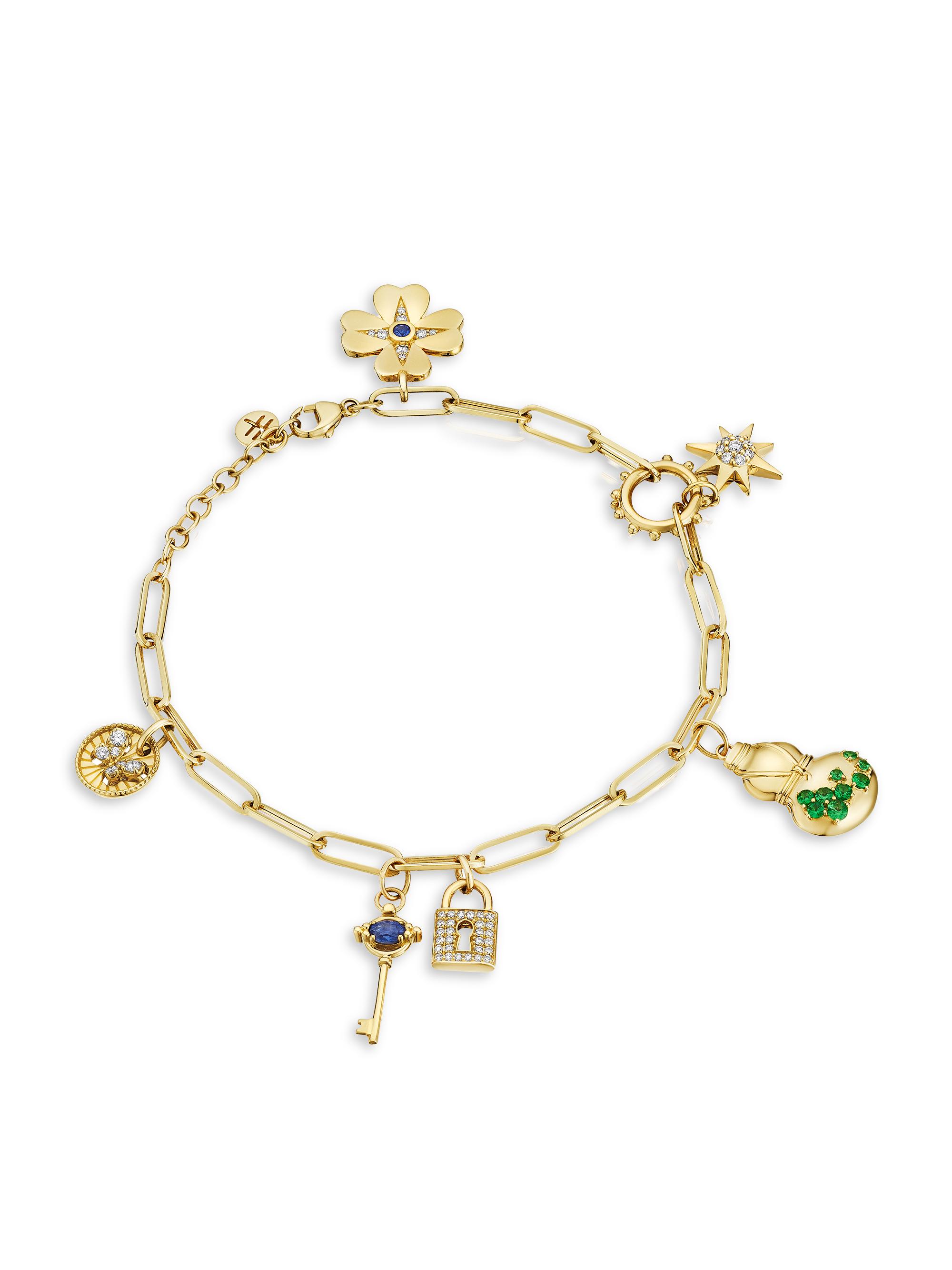 Hueb Women's Penka 18K Yellow Gold & Multi-Gemstone Charm Bracelet - Yellow Gold