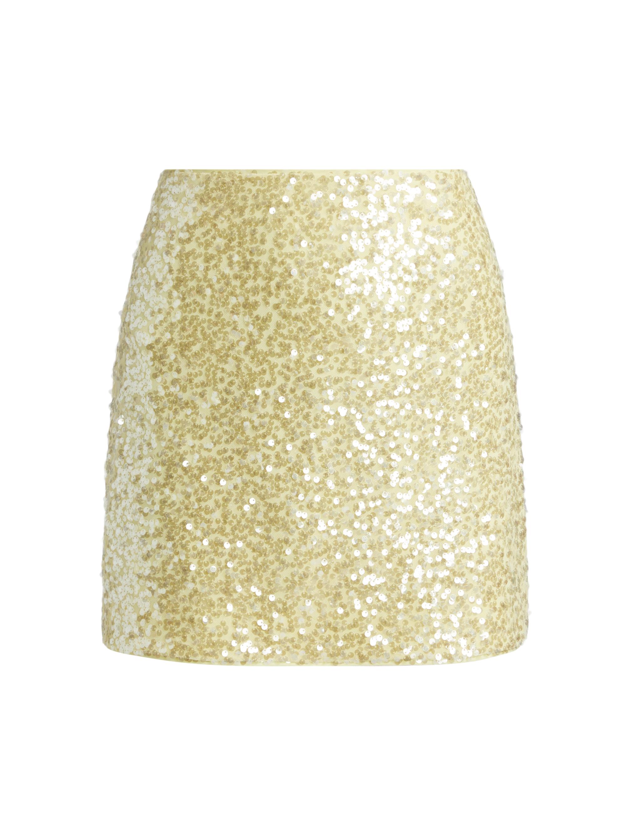 Milly Women's Shimmer Sequin Miniskirt - Yellow