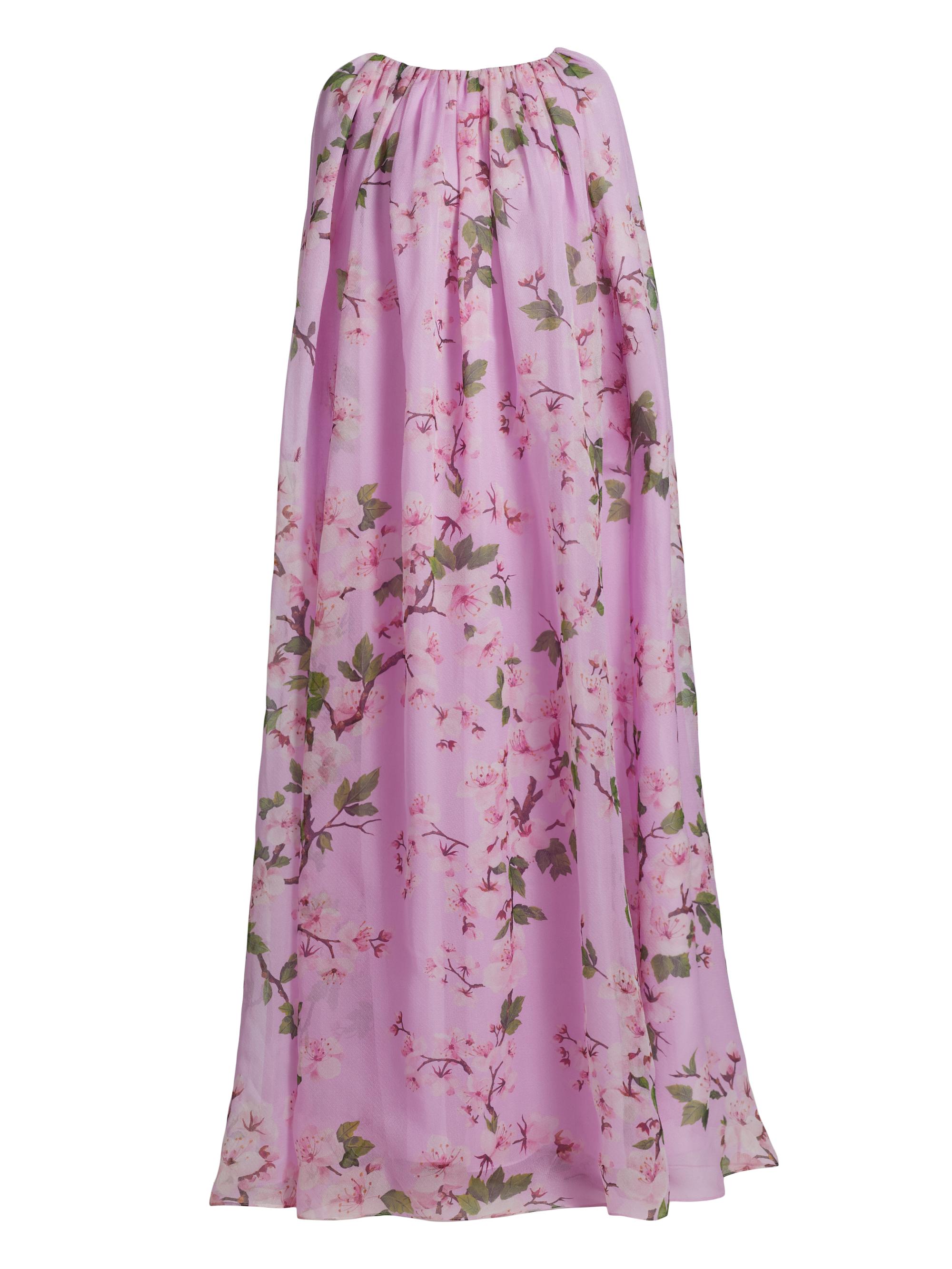 Oscar de la Renta Women's Cherry Blossom Chiffon Caftan Gown - Pink Lily