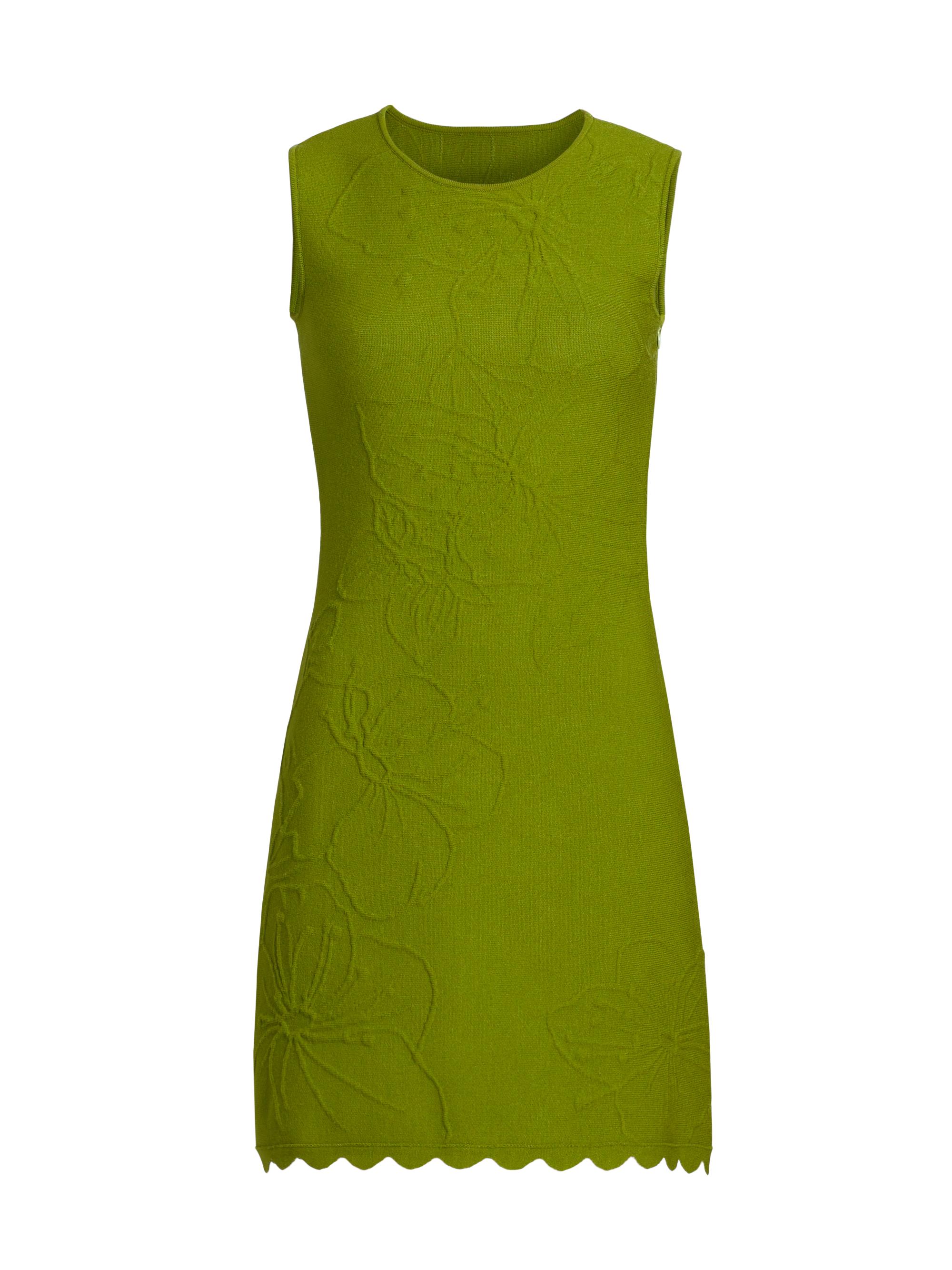 Oscar de la Renta Women's Embossed Cherry Blossom Knit Minidress - Fern