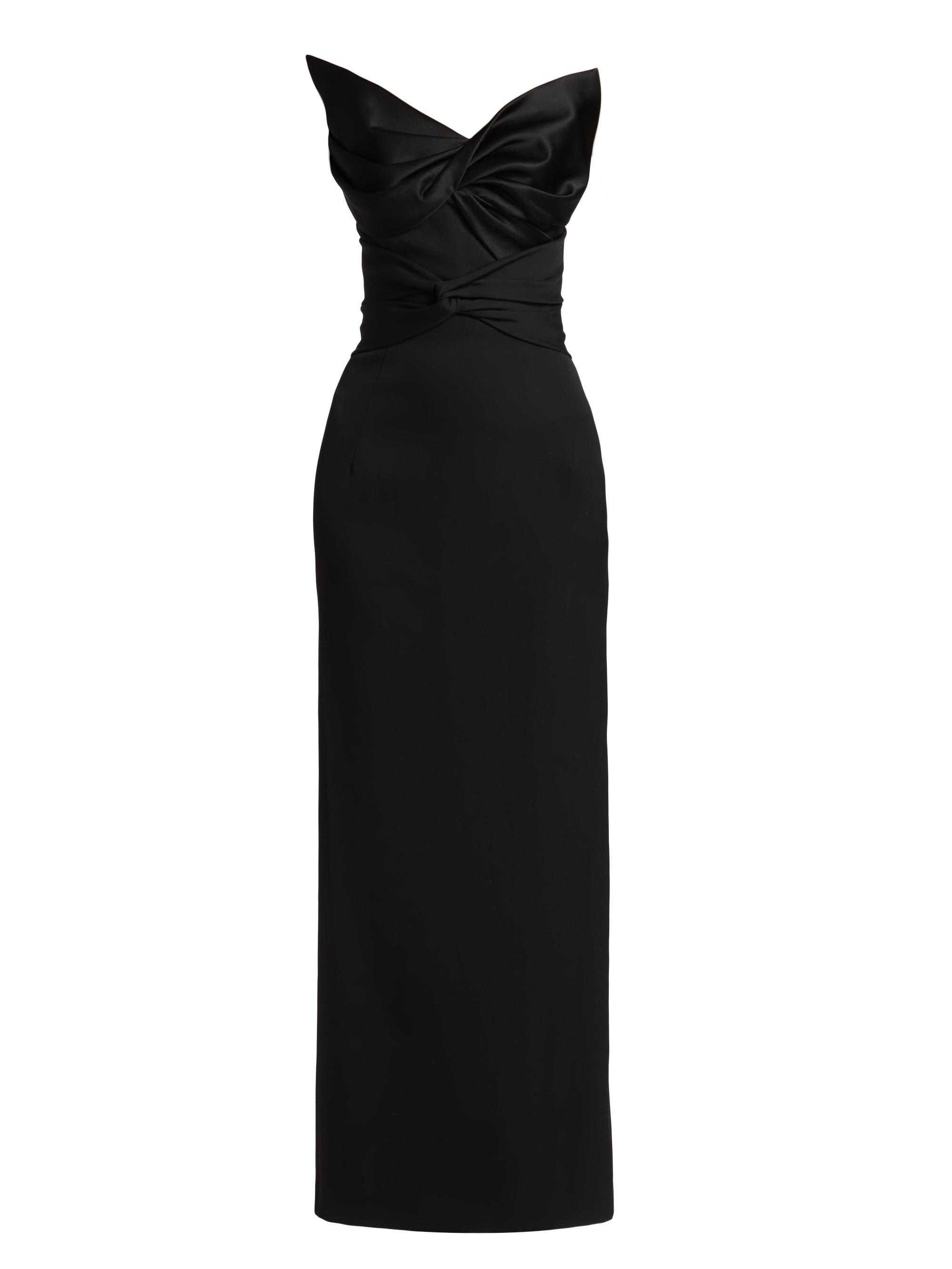 Oscar de la Renta Women's Bow Strapless Column Gown - Black