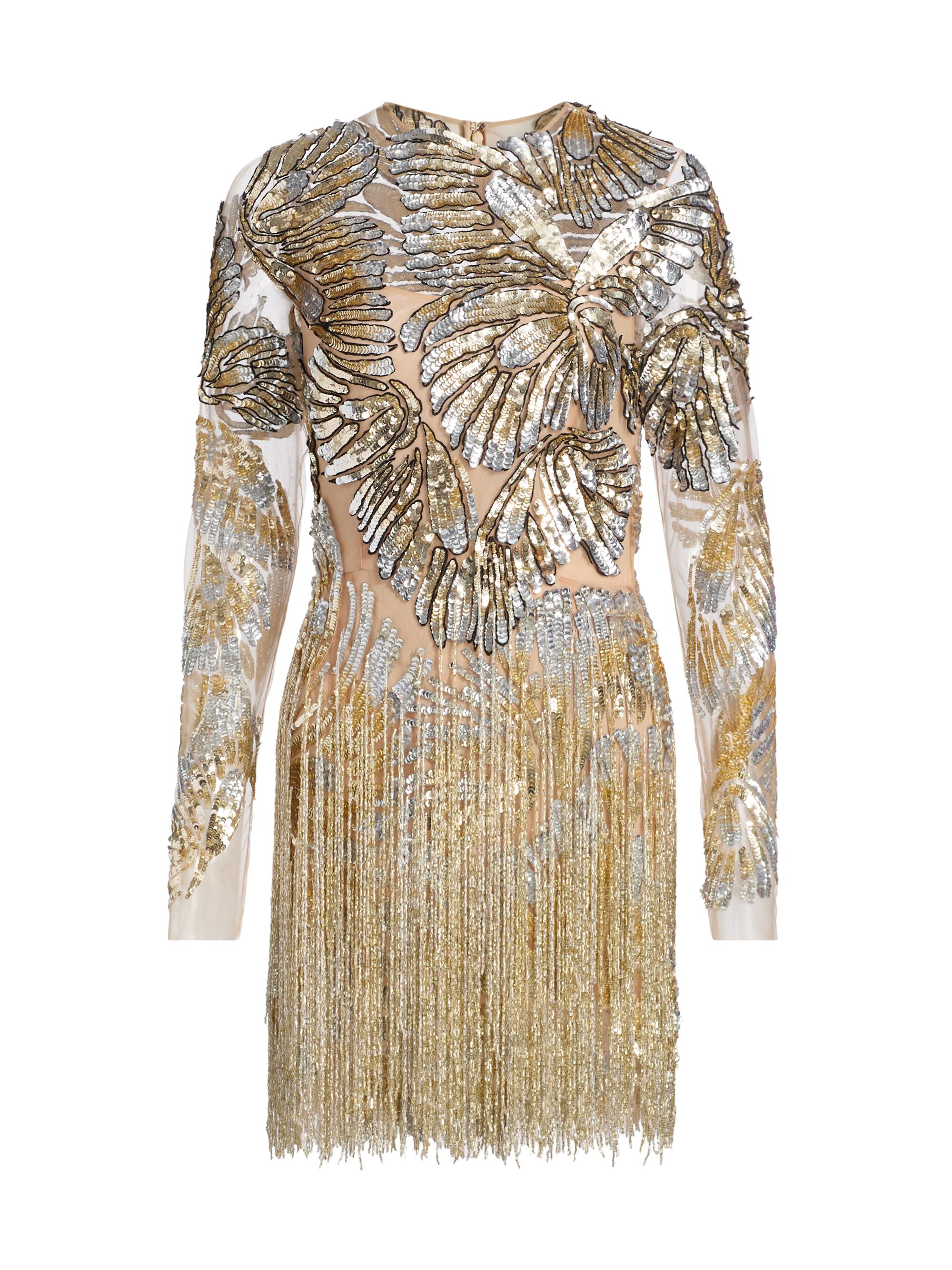 Oscar de la Renta Women's Butterfly Embroidered Tulle Cocktail Dress - Multi Metallic