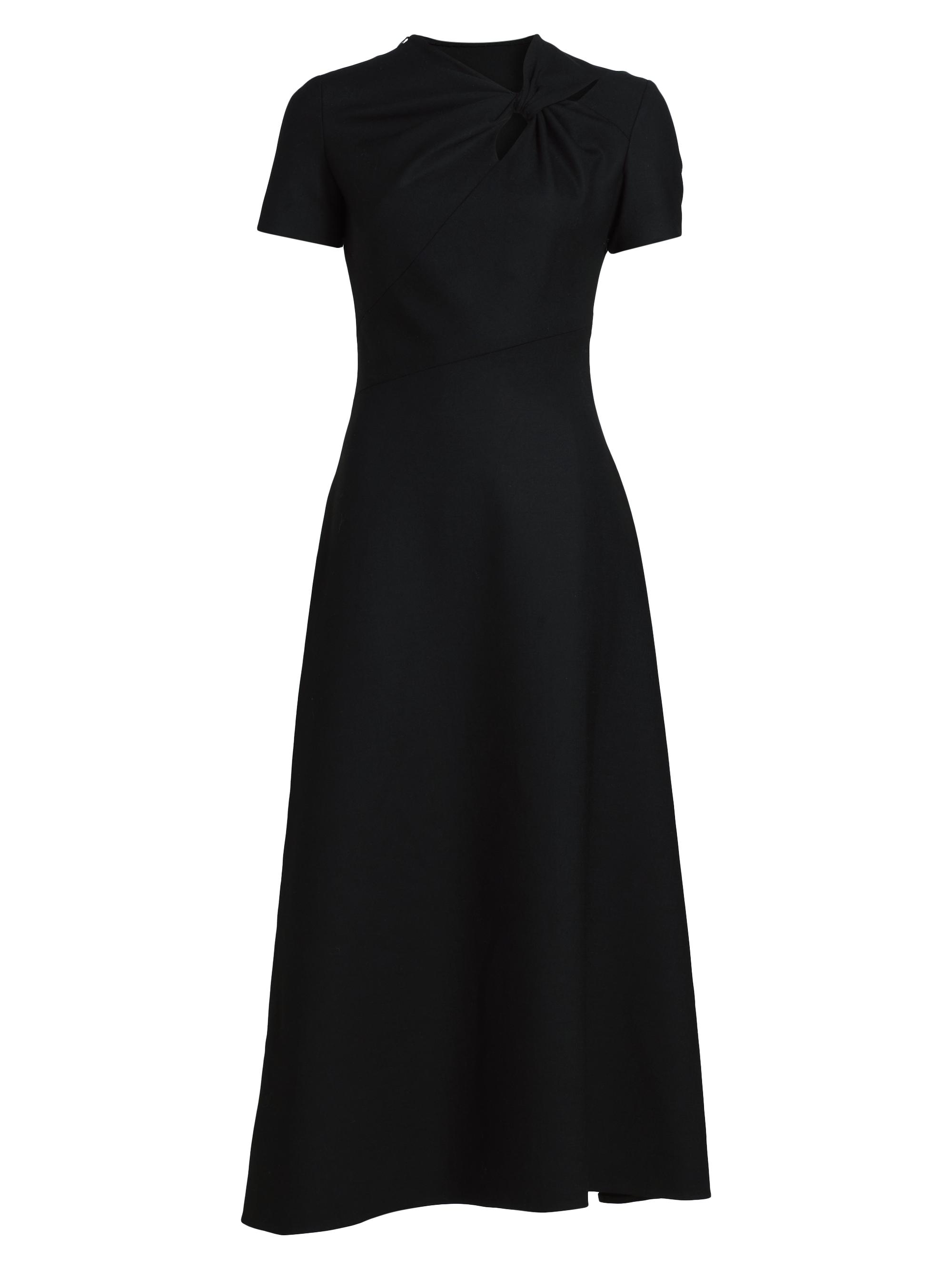 Oscar de la Renta Women's Twist-Detailed Wool Dress - Black