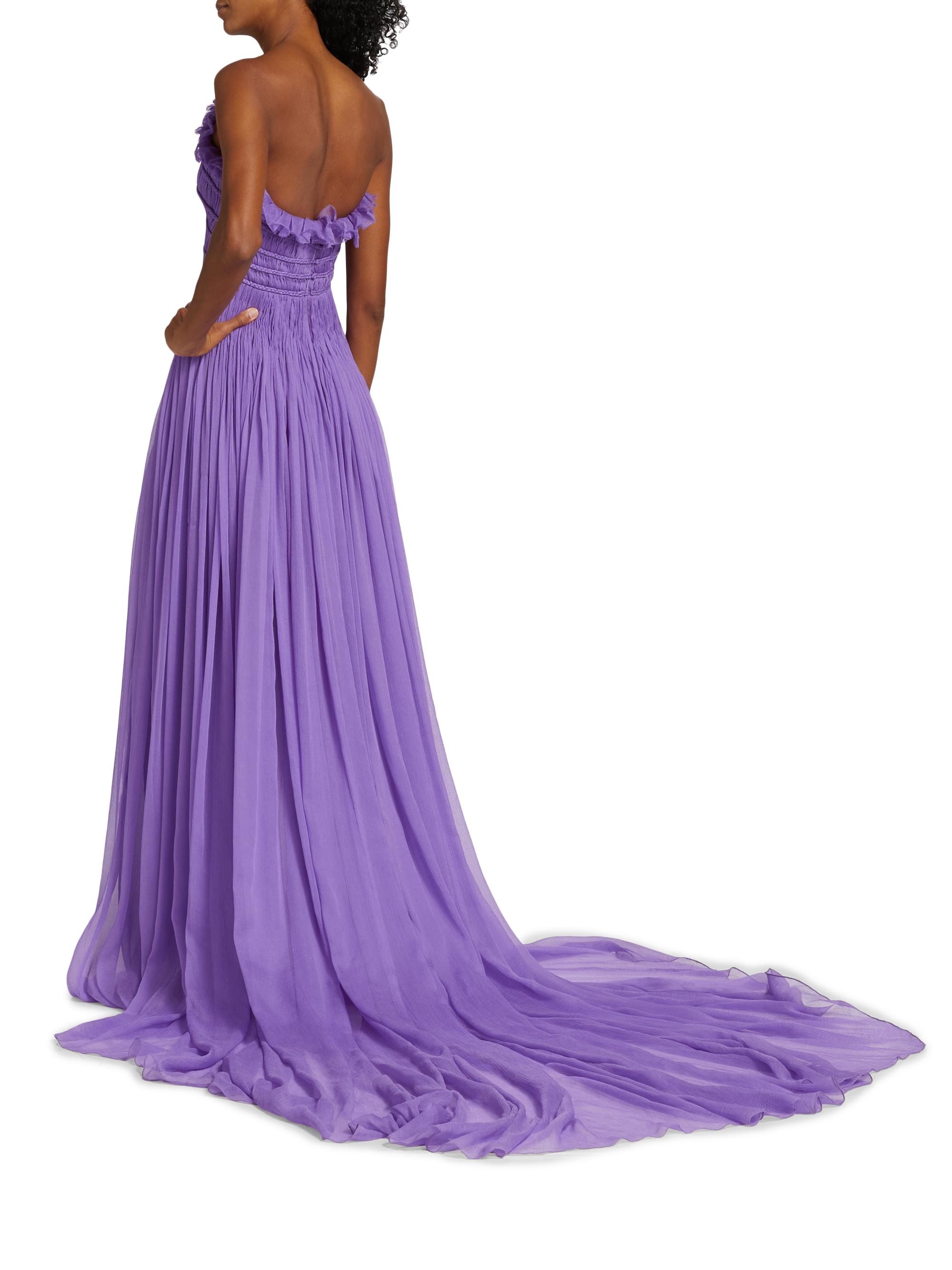 strapless open back dress Crinkle Organza Sleeveless Shift Dress  Mi Jong Lee