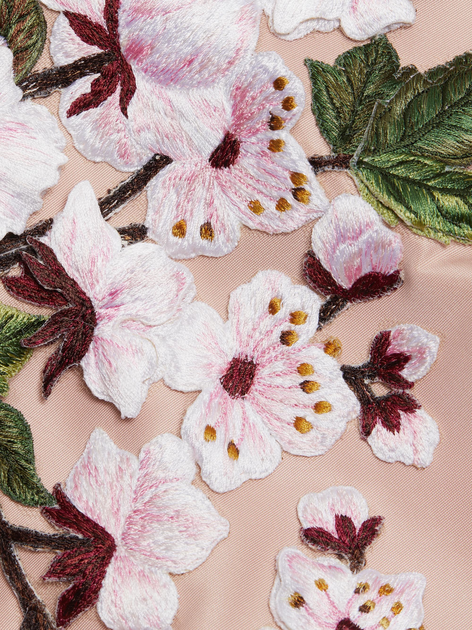 Oscar de la Renta Embroidered Cherry Blossom Fit & Flare Midi-Dress | Saks  Fifth Avenue