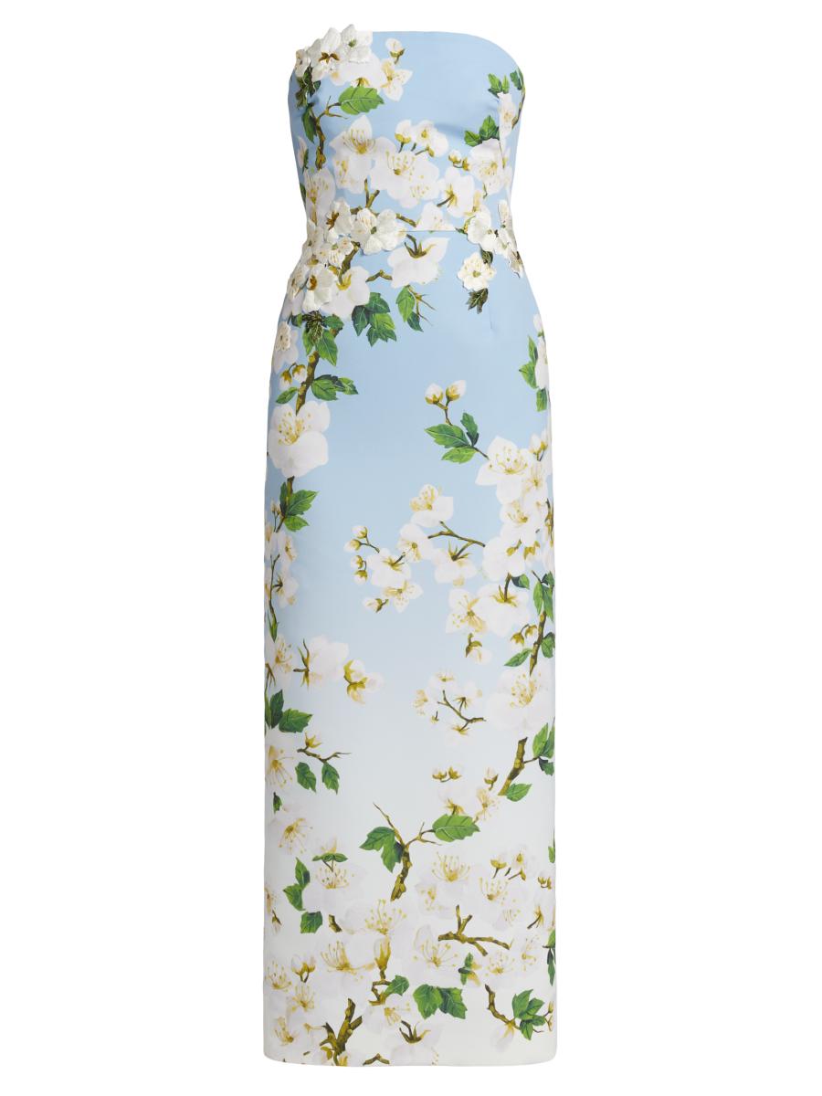 Oscar De La Renta Women's Ombré Cherry Blossom Strapless Gown In Multi