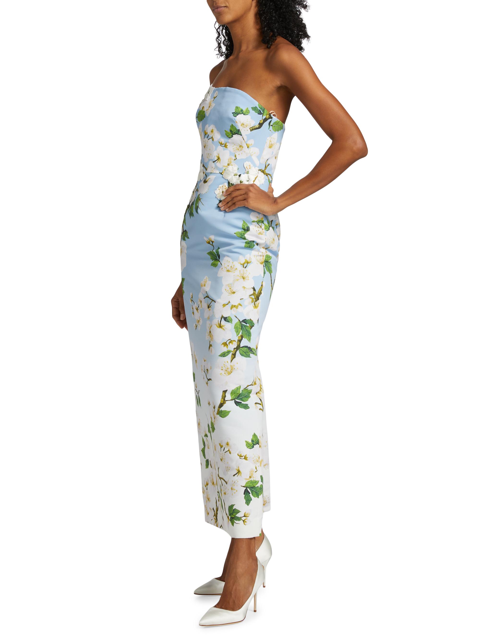 Oscar de la Renta Ombré Cherry Blossom Strapless Gown | Saks Fifth