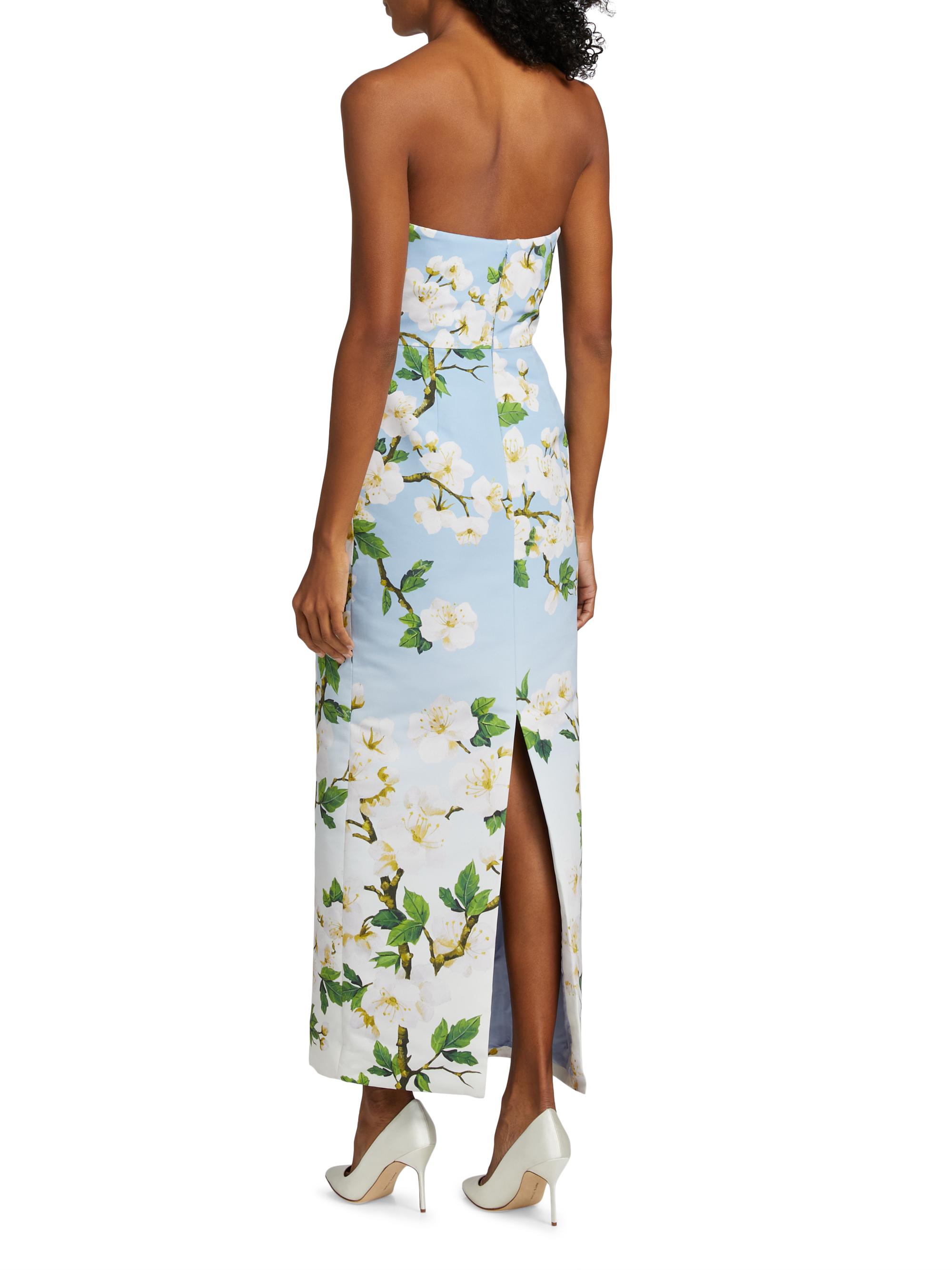 Oscar de la Renta Ombré Cherry Blossom Strapless Gown | Saks Fifth