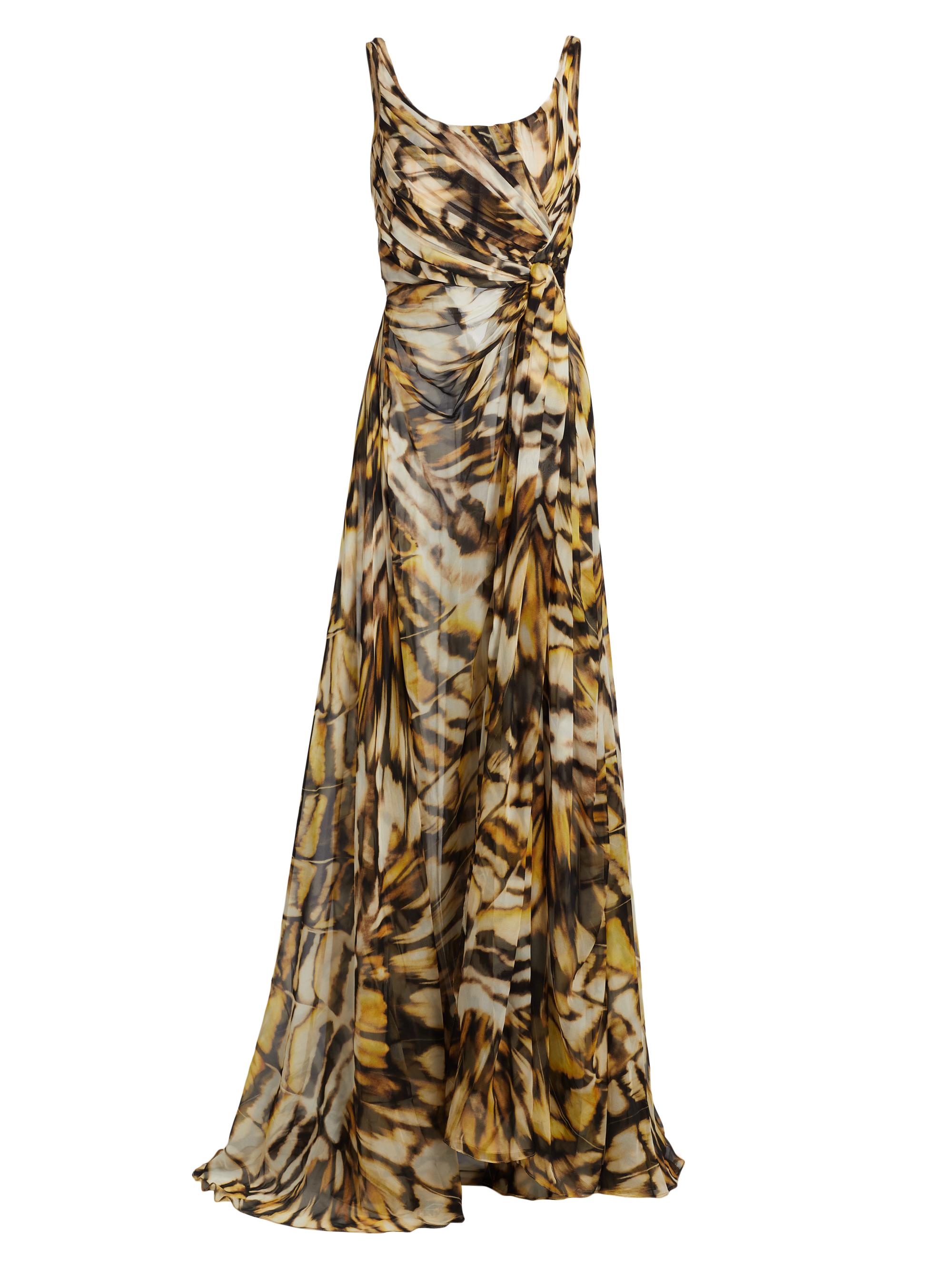 Oscar de la Renta Women's Abstract Butterfly Silk Chiffon Gown - Black Multi