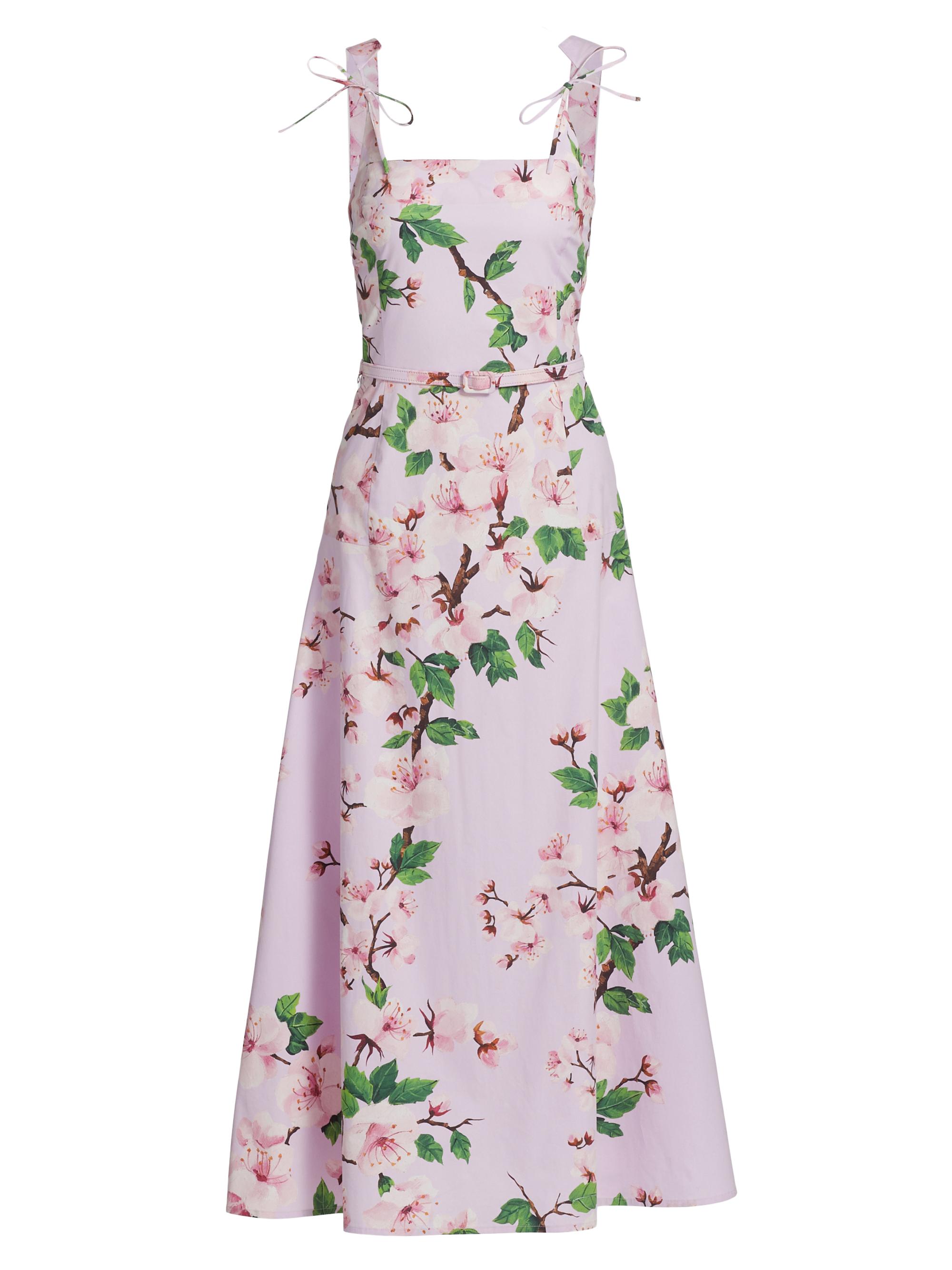 Oscar de la Renta Women's Cherry Blossom Cotton Poplin Dress - Pink Lily