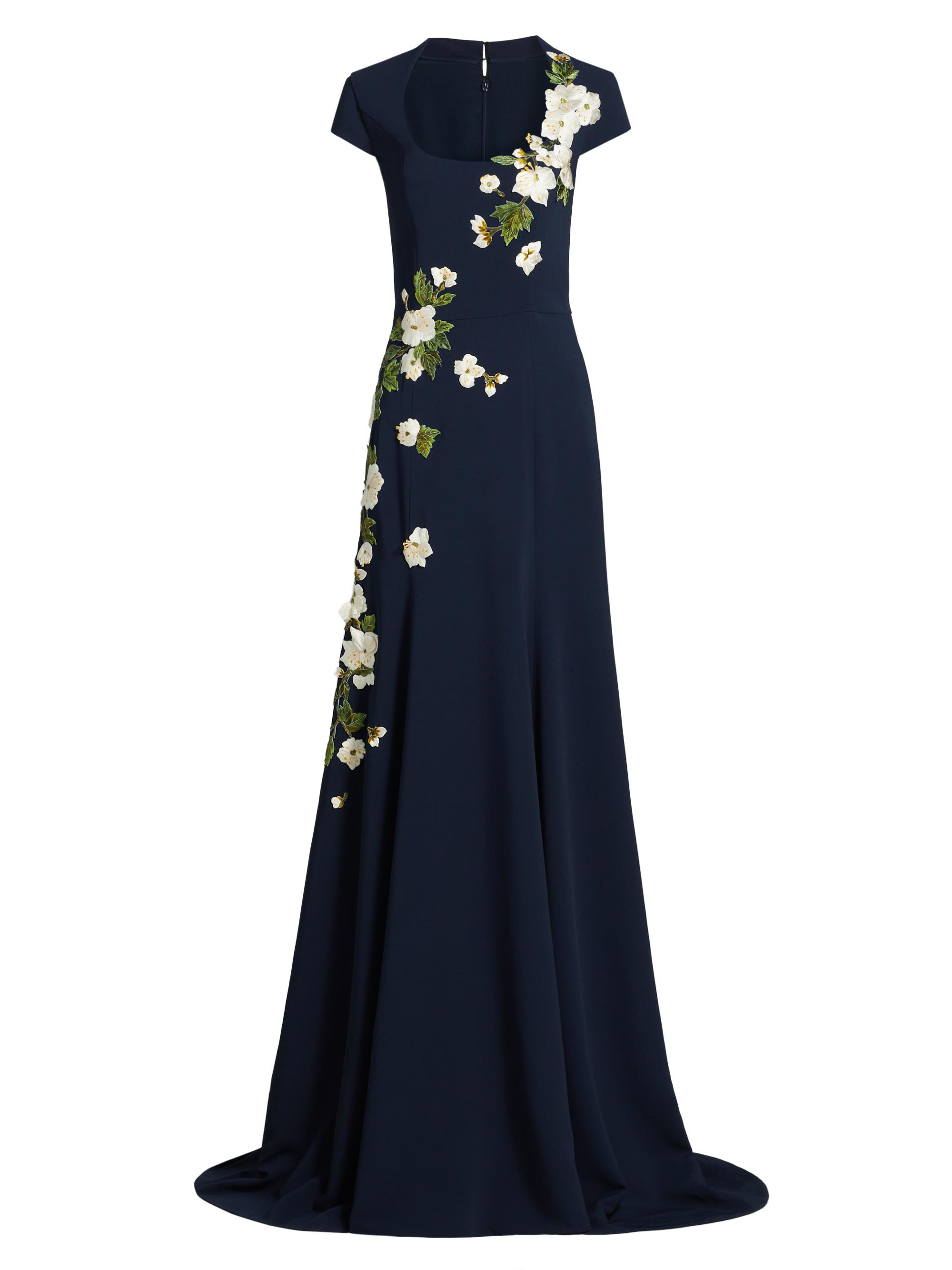 Oscar de la Renta Cherry Blossom Embroidered Gown Saks Fifth