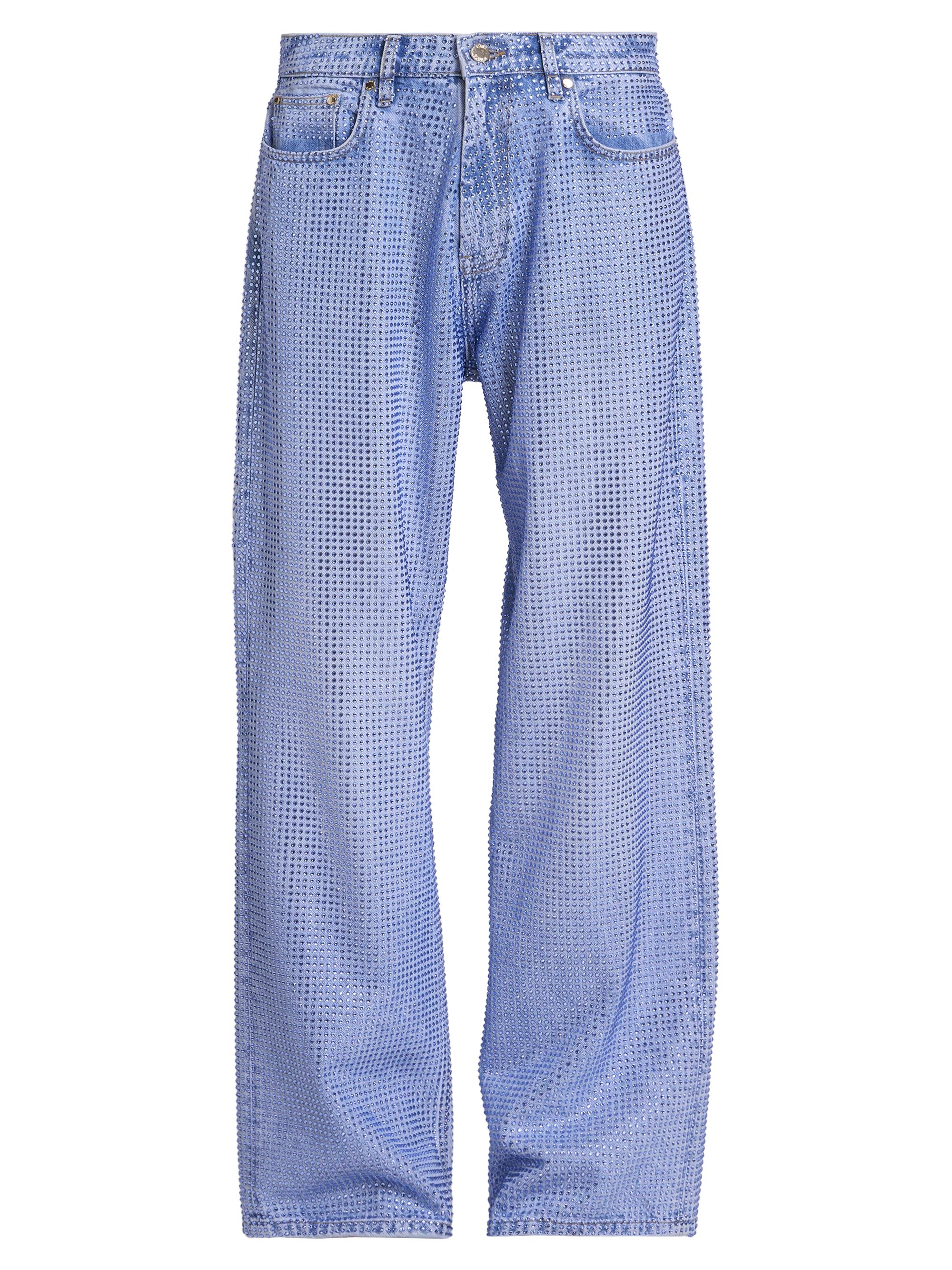 Casablanca Women's Embellished Low-Rise Wide-Leg Jeans - Mid Wash