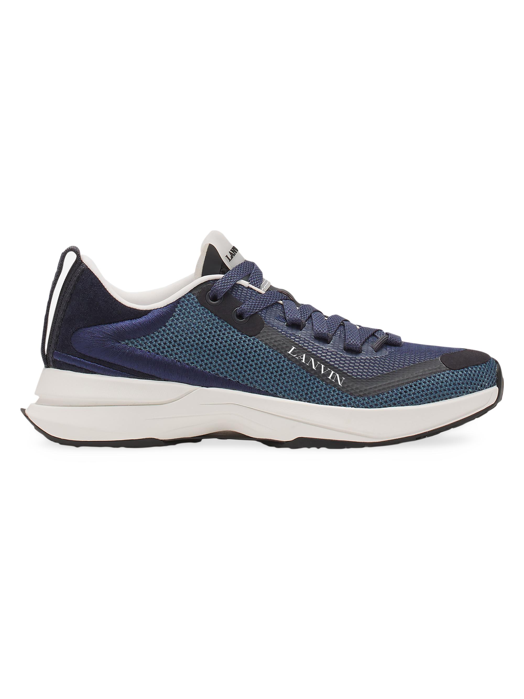 Lanvin L-I Mesh Sneakers - Petrol Ecru