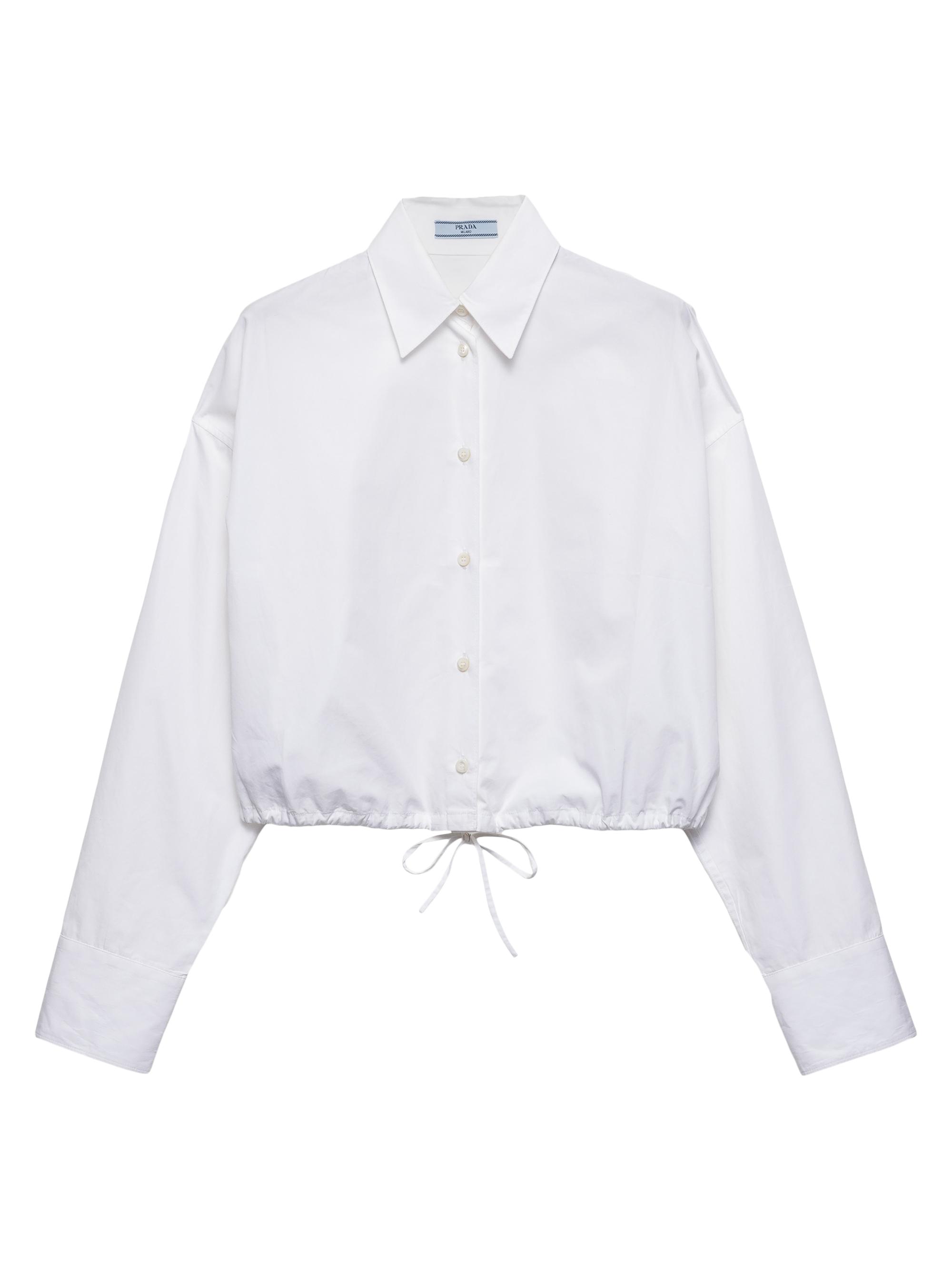 Prada Women's Drawstring Poplin Shirt - White