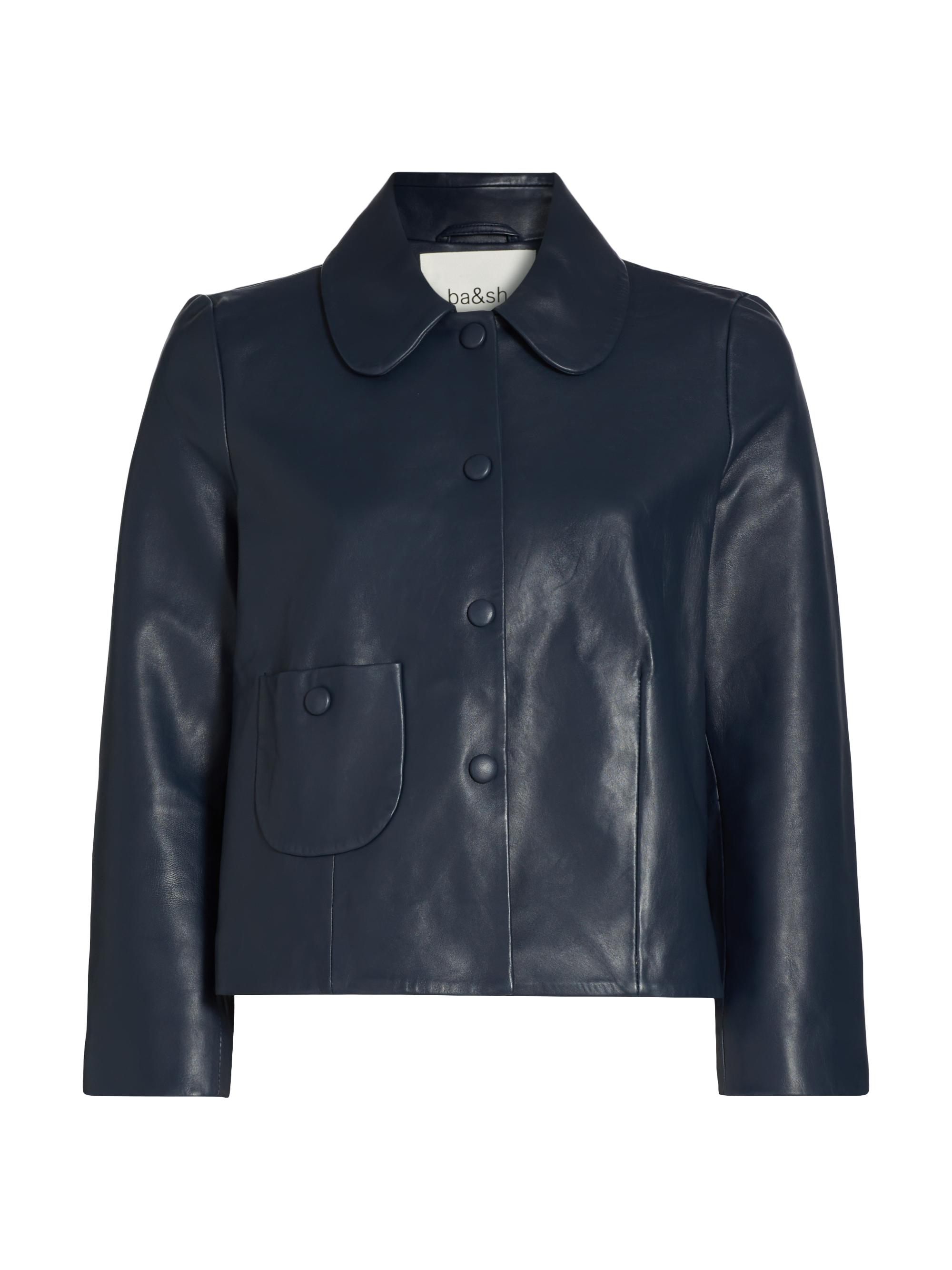 ba & sh Women's Milos Leather Jacket - Marine