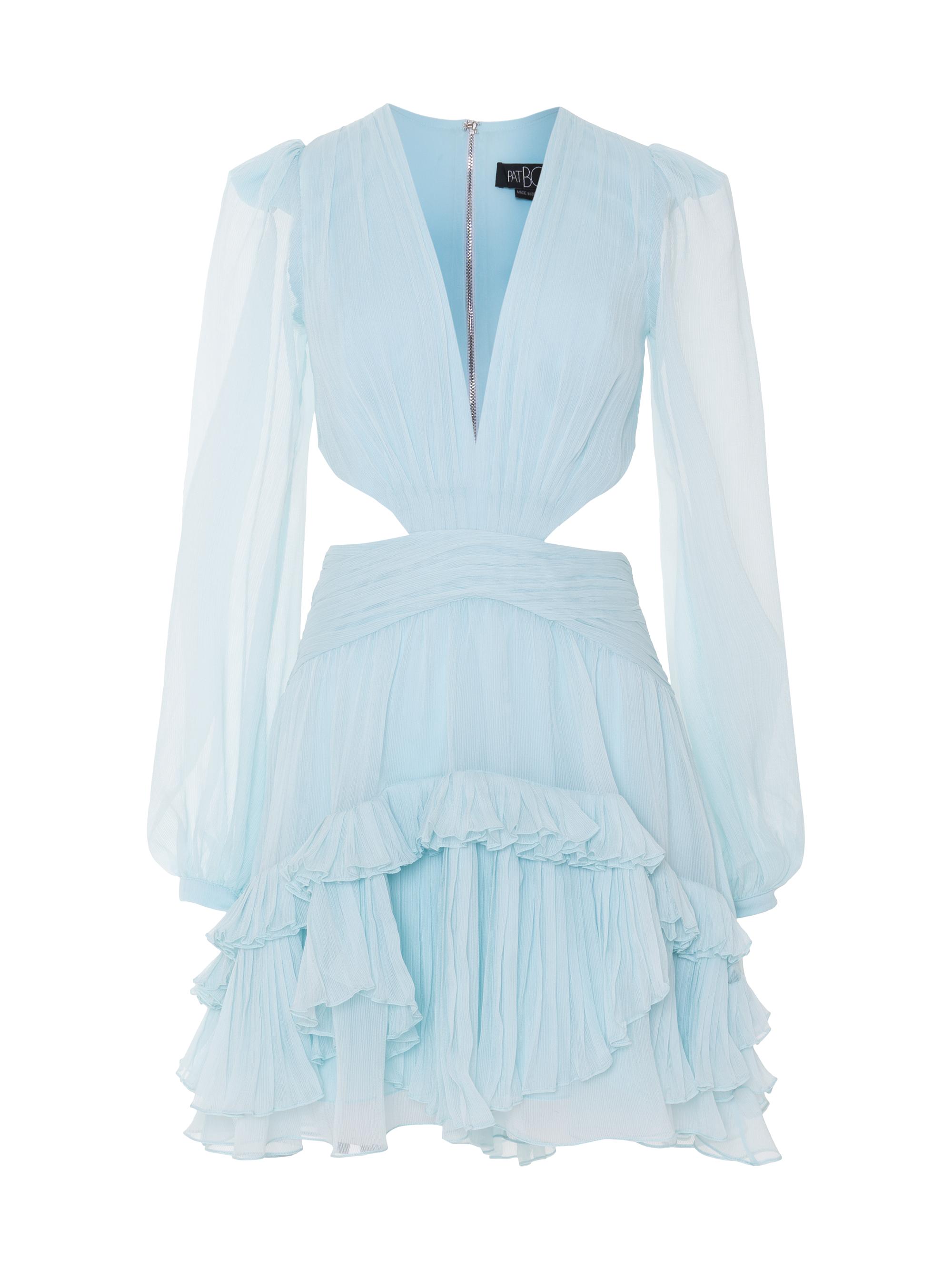 PatBO Women's Plisse Essence Cut-Out Minidress - Light Blue