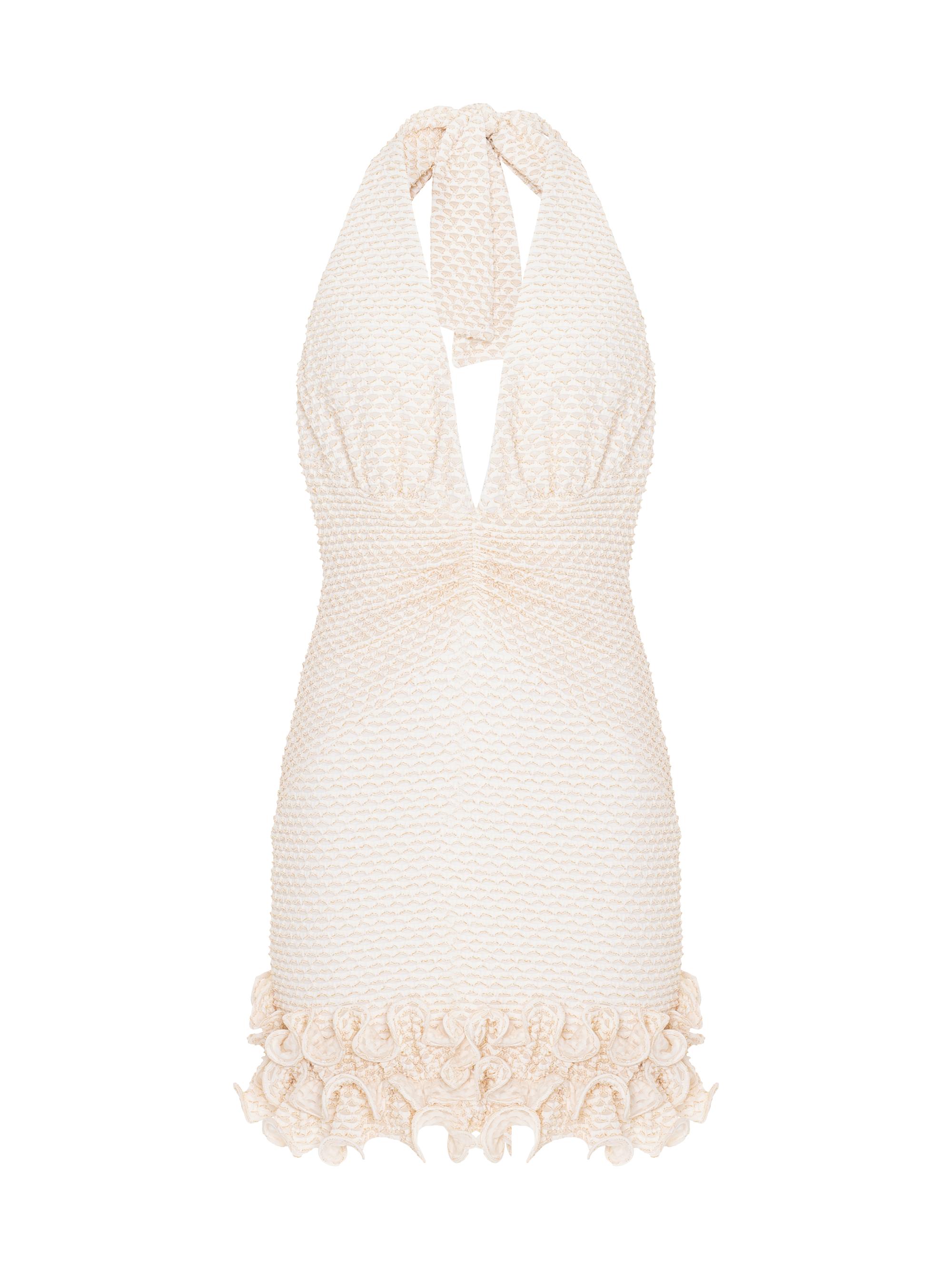 PatBO Women's Gavea Mesh Plunge Minidress - Off White