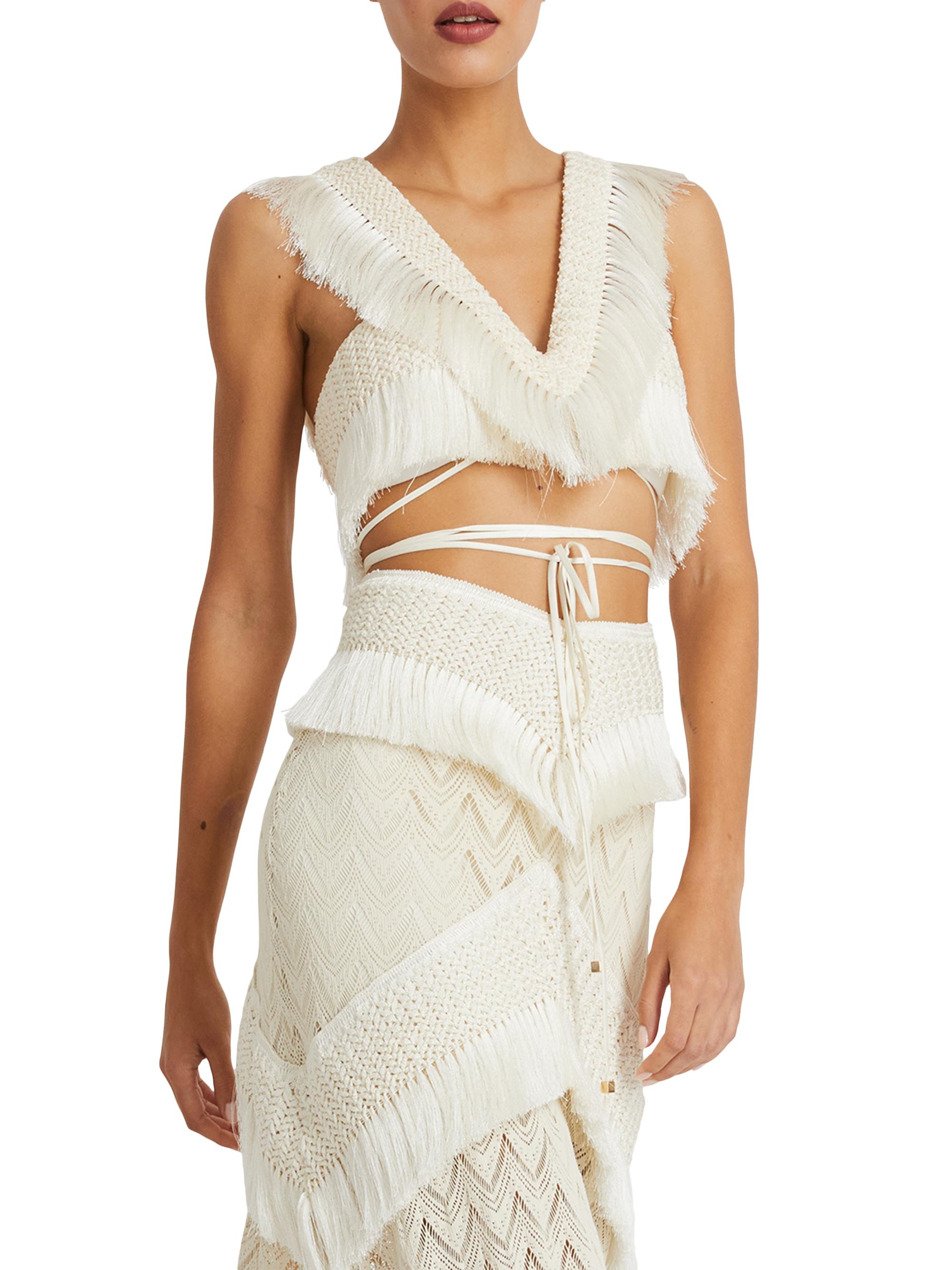 PatBO Samba Fringe Crop Top | Saks Fifth Avenue