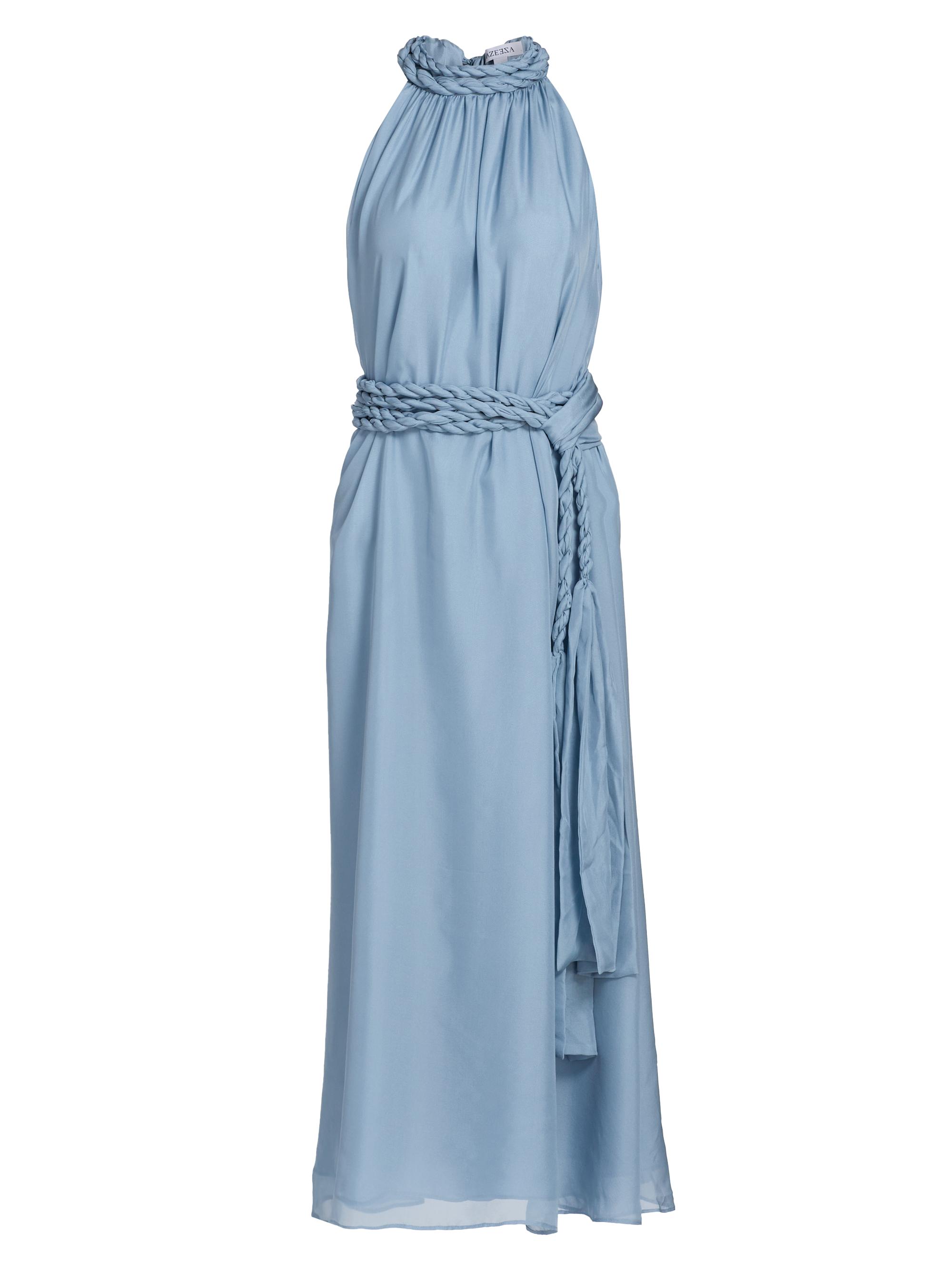 Azeeza Women's Dany Chiffon Braided Belt Midi-Dress - Hazy Blue