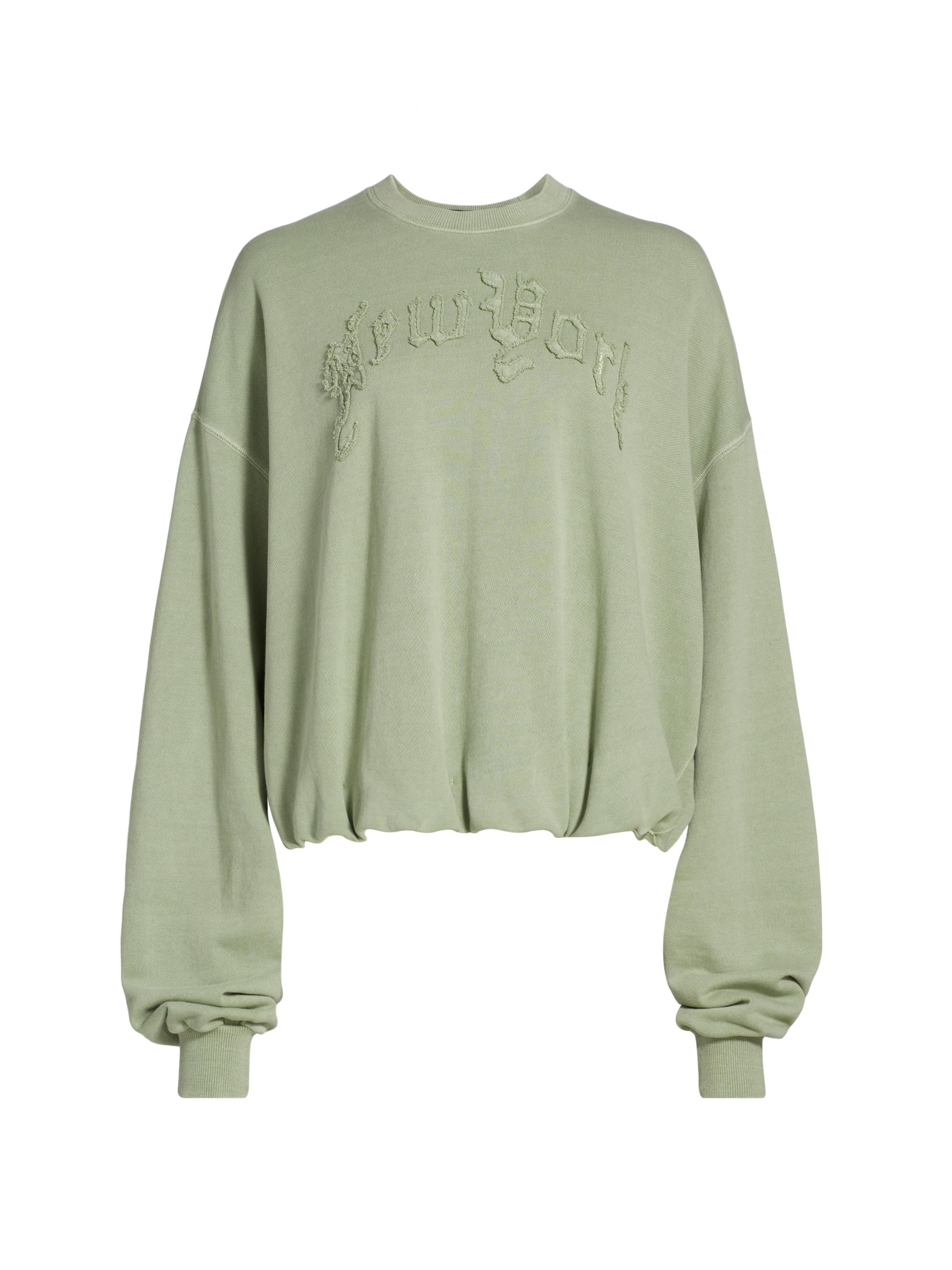 R13 Women's New York Balloon-Sleeve Sweatshirt - Light Olive