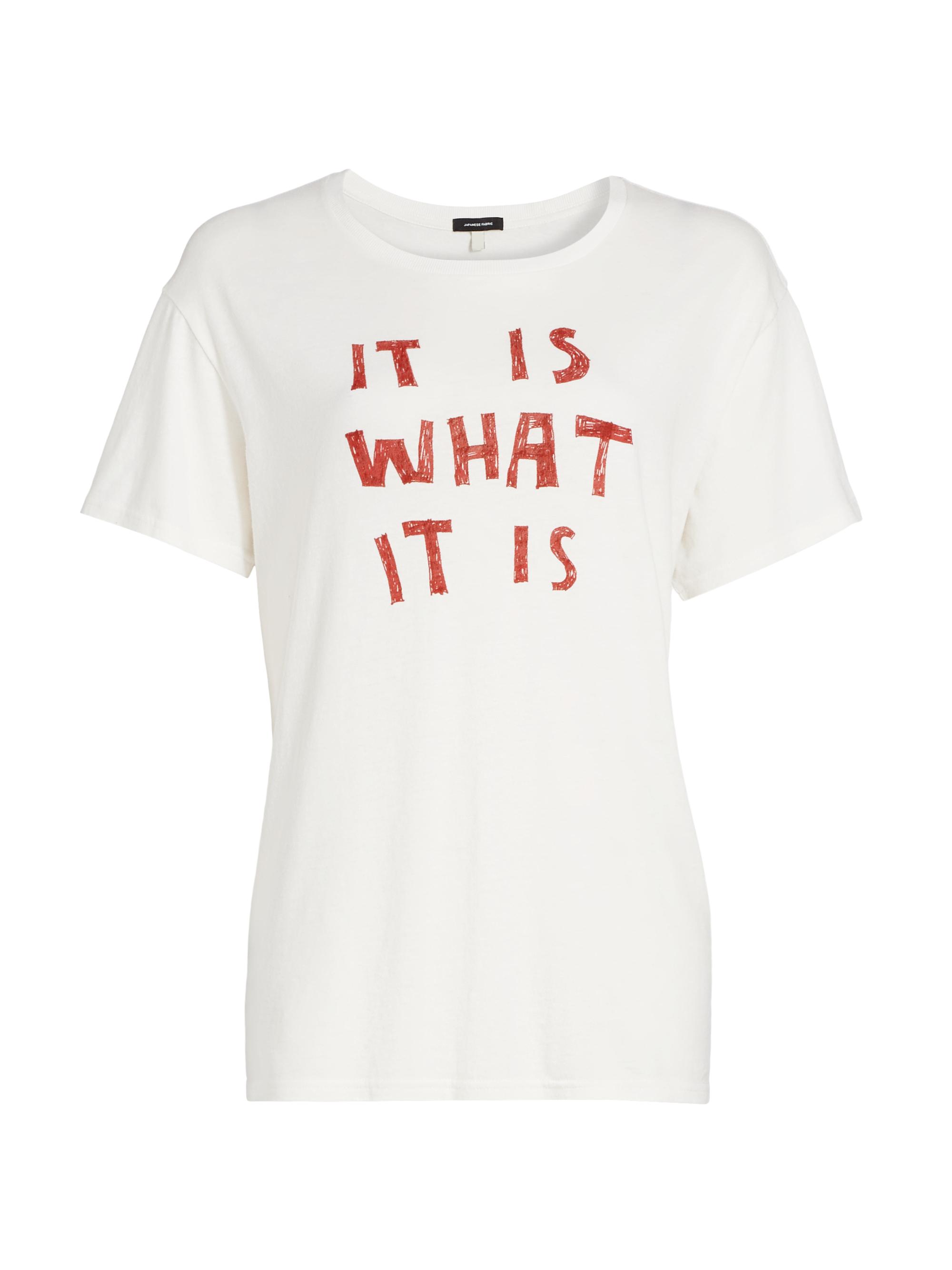 R13 Women's It Is What It Is Cotton-Cashmere Crewneck T-Shirt - Ecru