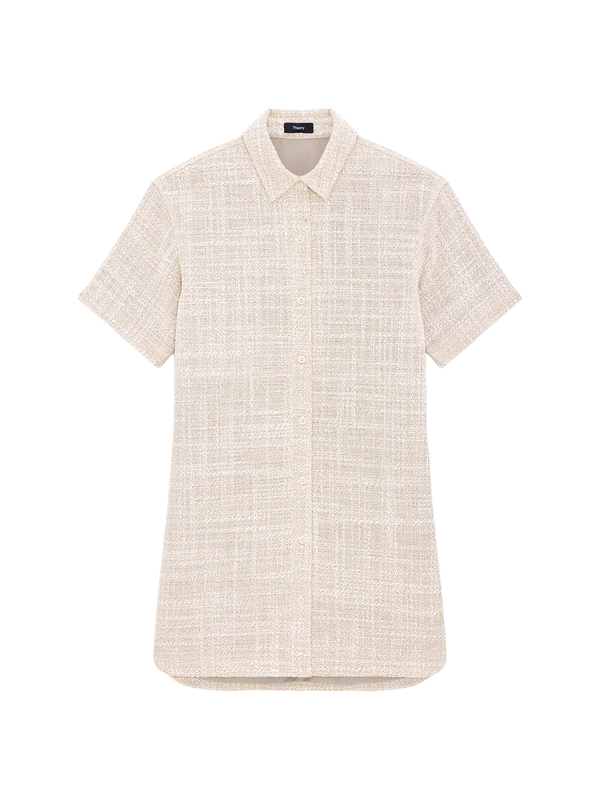 Theory Women's Tweed Mini Shirtdress - Taupe Multi