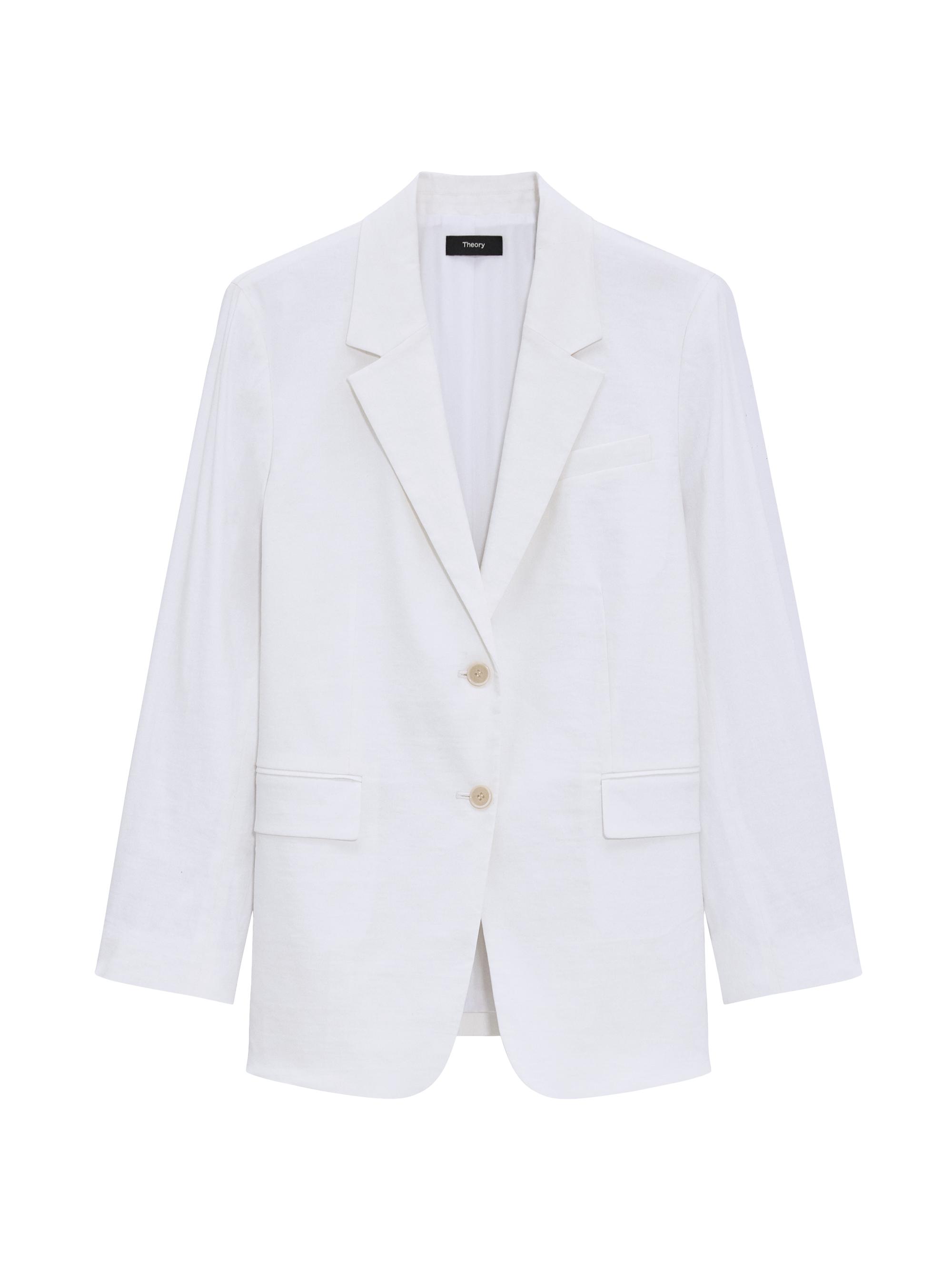 Theory Women's Oversized Straight-Fit Single-Breasted Blazer - White