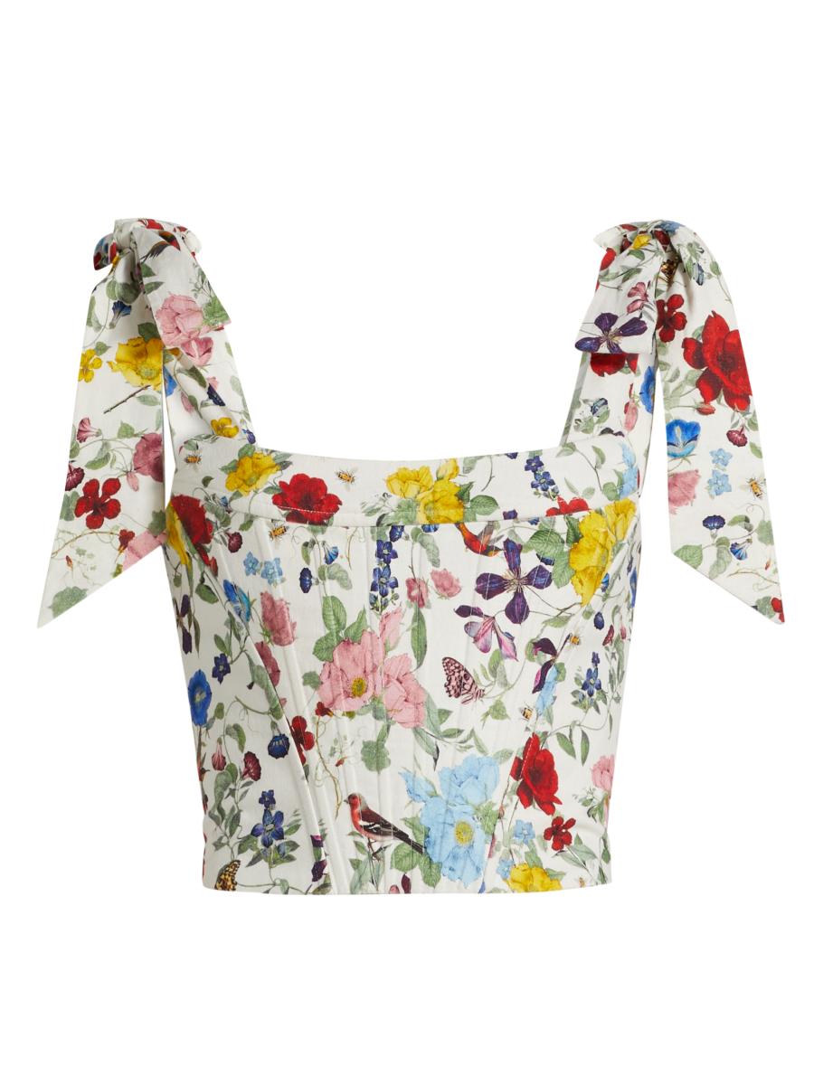 【本日限定価格】Alice check ribbon tops Alice + Olivia Clara Bow-Accented Bustier Top | Saks Fifth