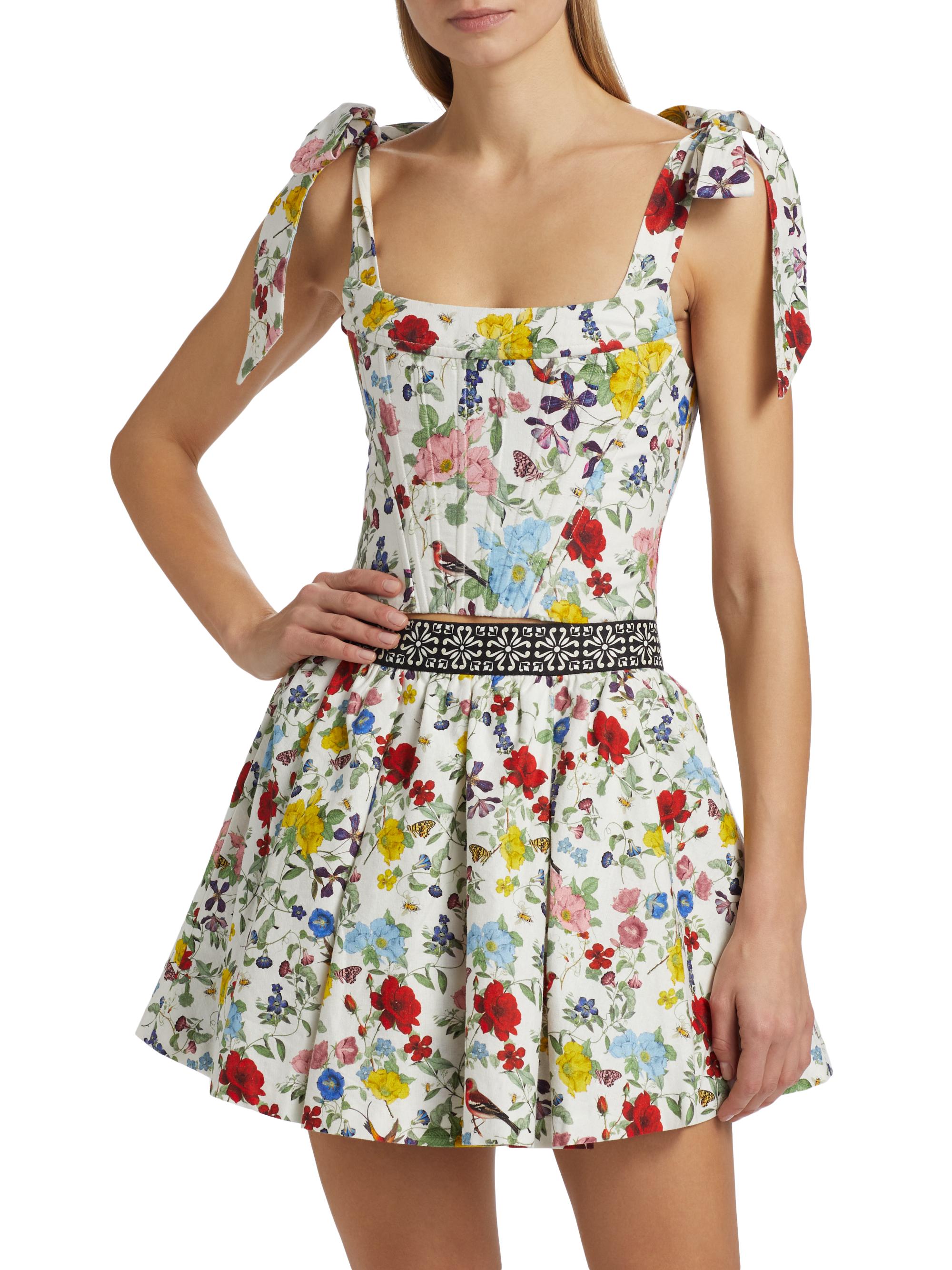 Alice + Olivia Clara Bow-Accented Bustier Top | Saks Fifth