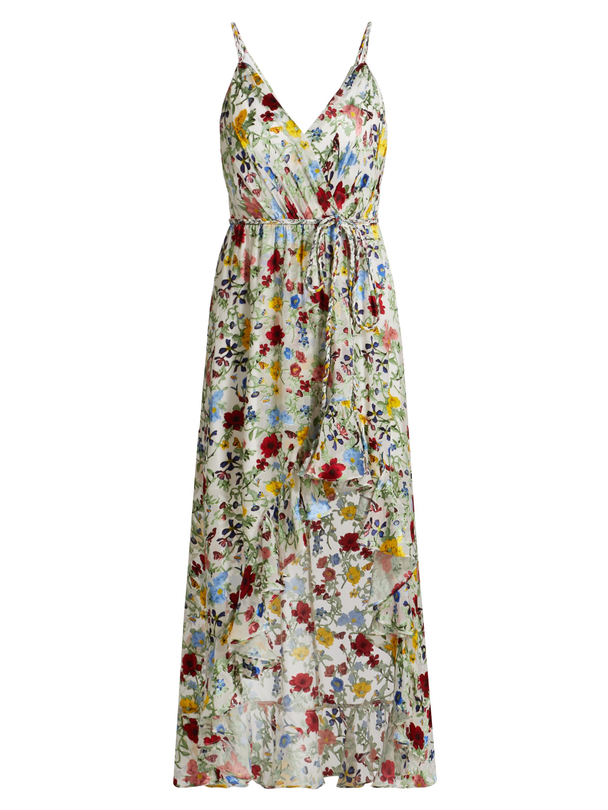 ALICE + OLIVIA Tara Floral Asymmetric Wrap Midi-Dress | Saks Fifth Avenue