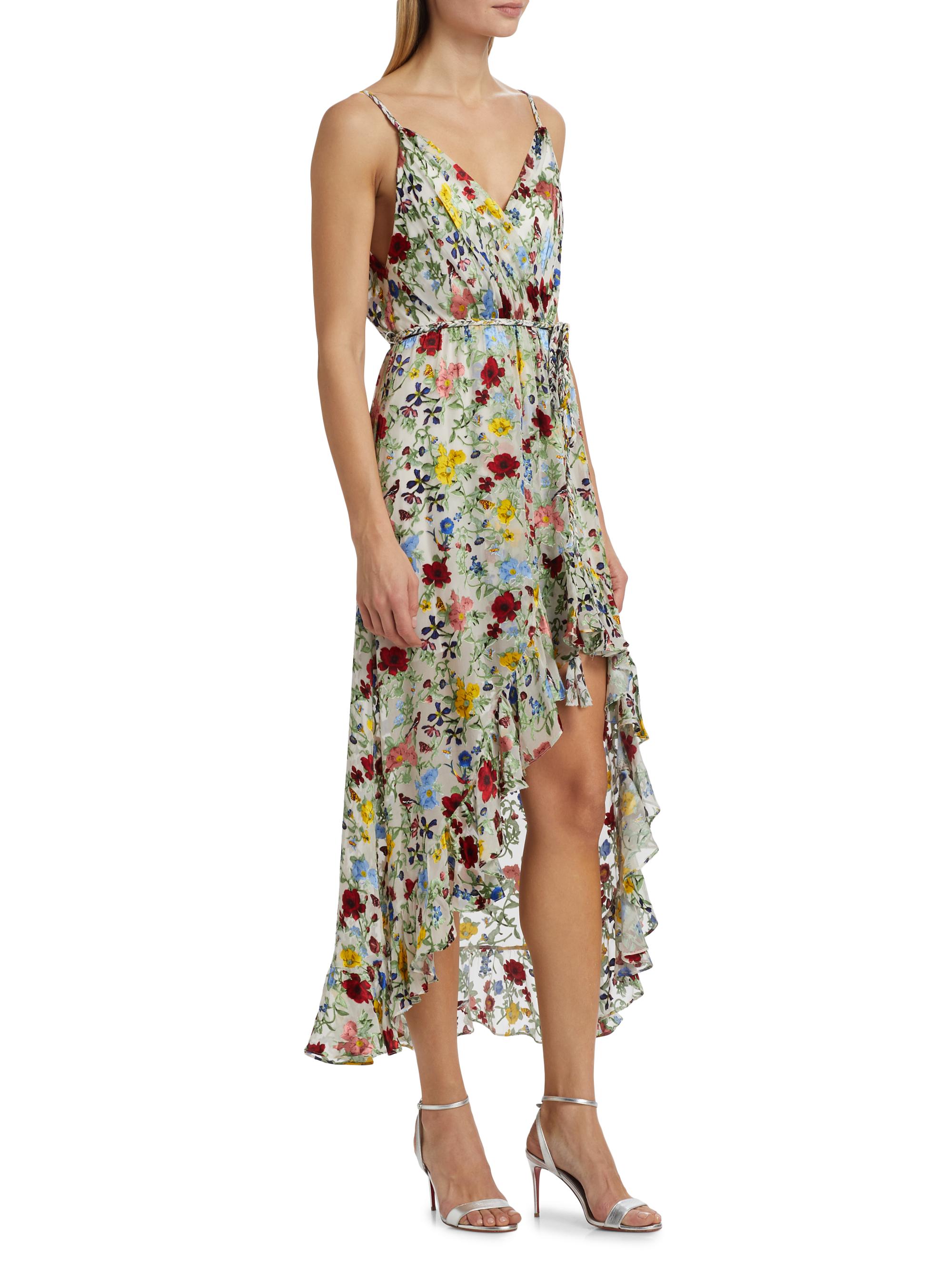chinese dress ladies Briony Asymmetrical Maxi Dress in Pink & Blue Floral main image 0
